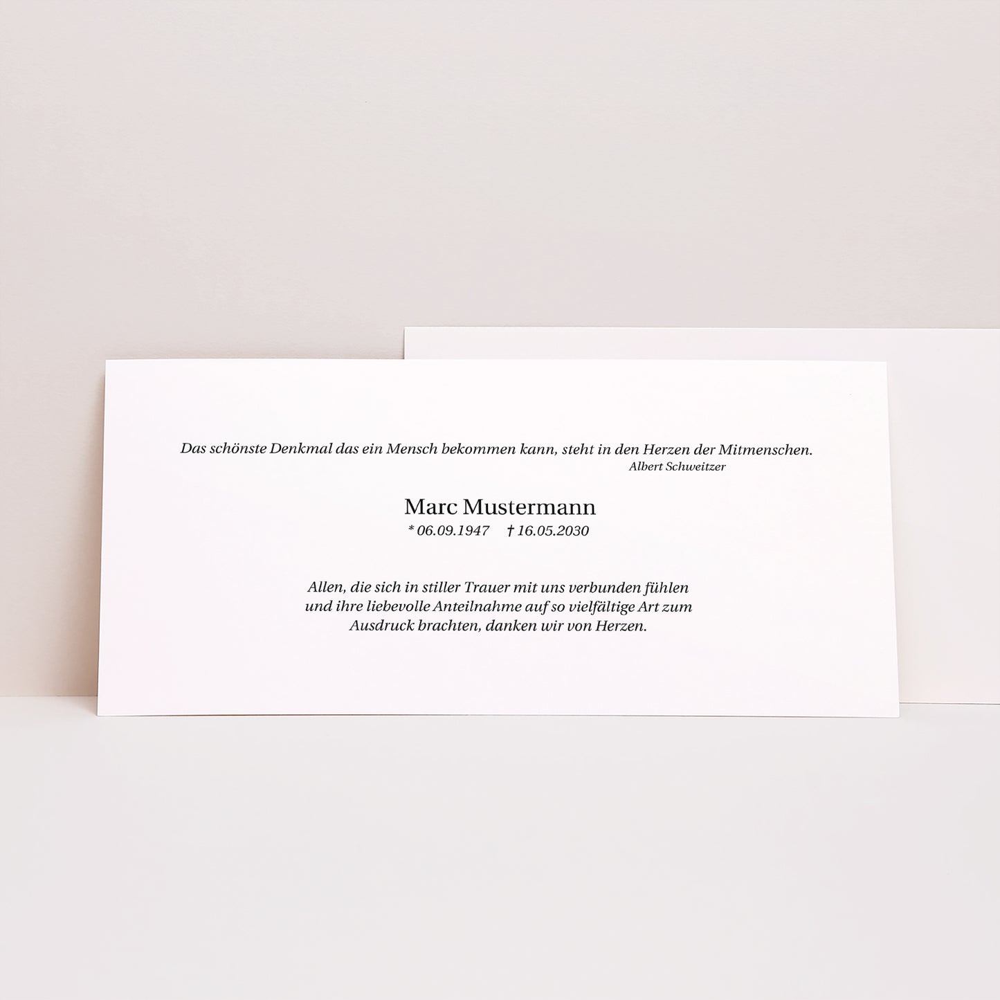 Trauerkarte Panoramische Landschaft Schmerz der Abwesenheit - Dankeskarte foto N° 1