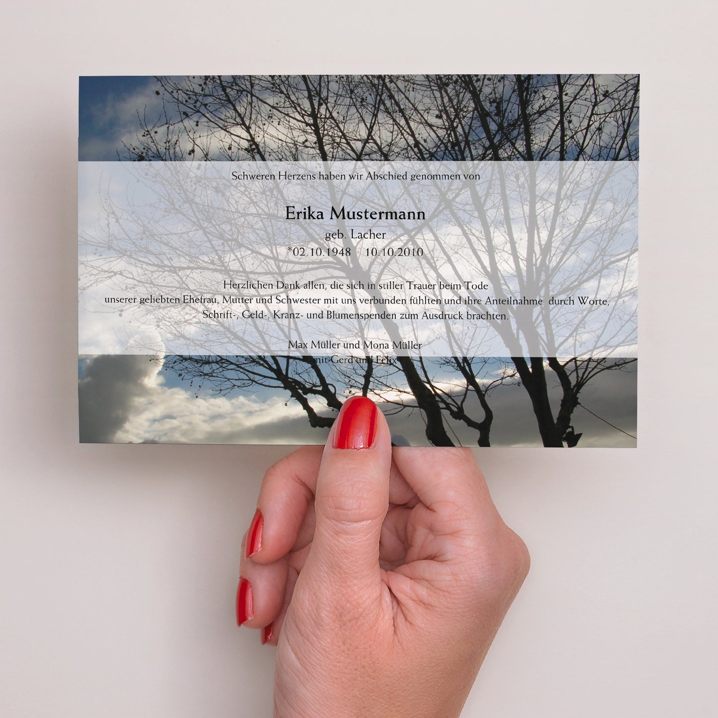 Trauerkarte Landschaft Der Baum des Lichts foto N° 3