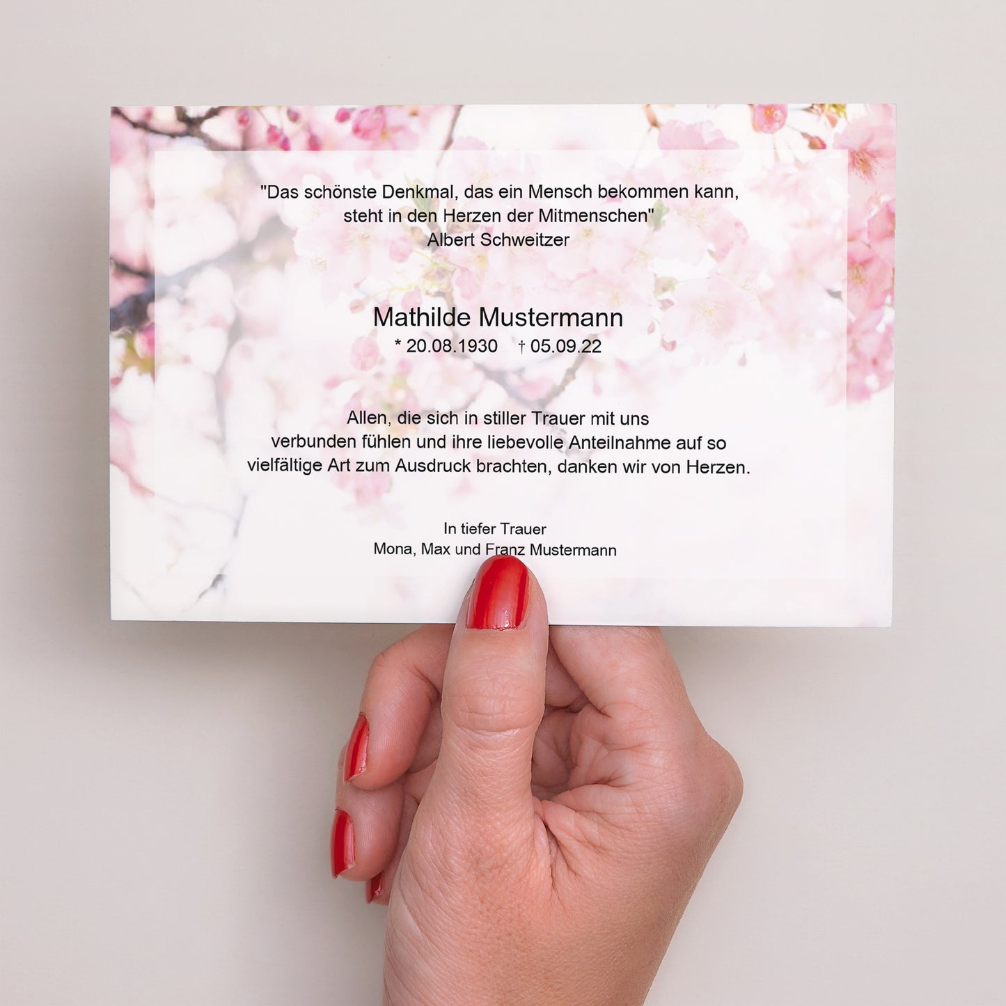 Trauerkarte Landschaft Zerbrechlich, aber ewig foto N° 3