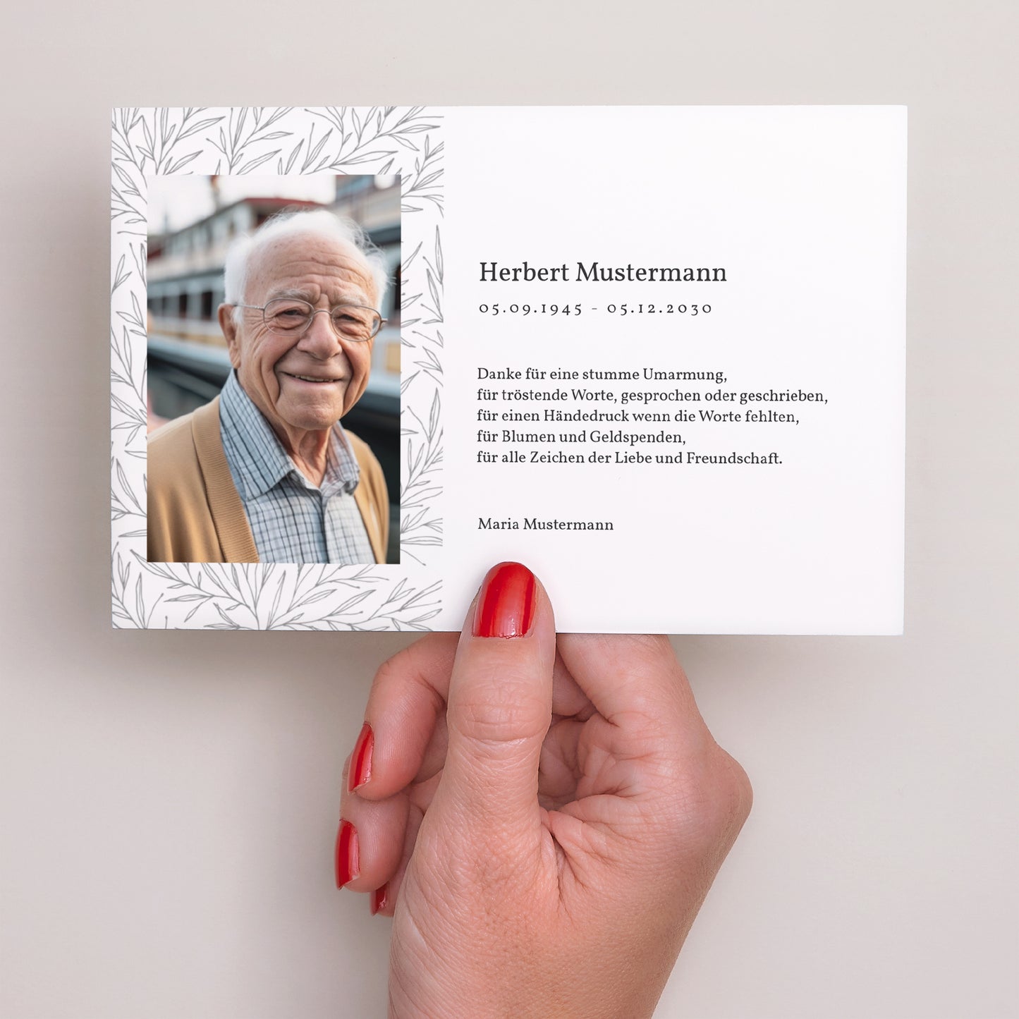 Kondolenzkarte Trauer Landschaft Kondolenz - Stilisierter Baum foto N° 3