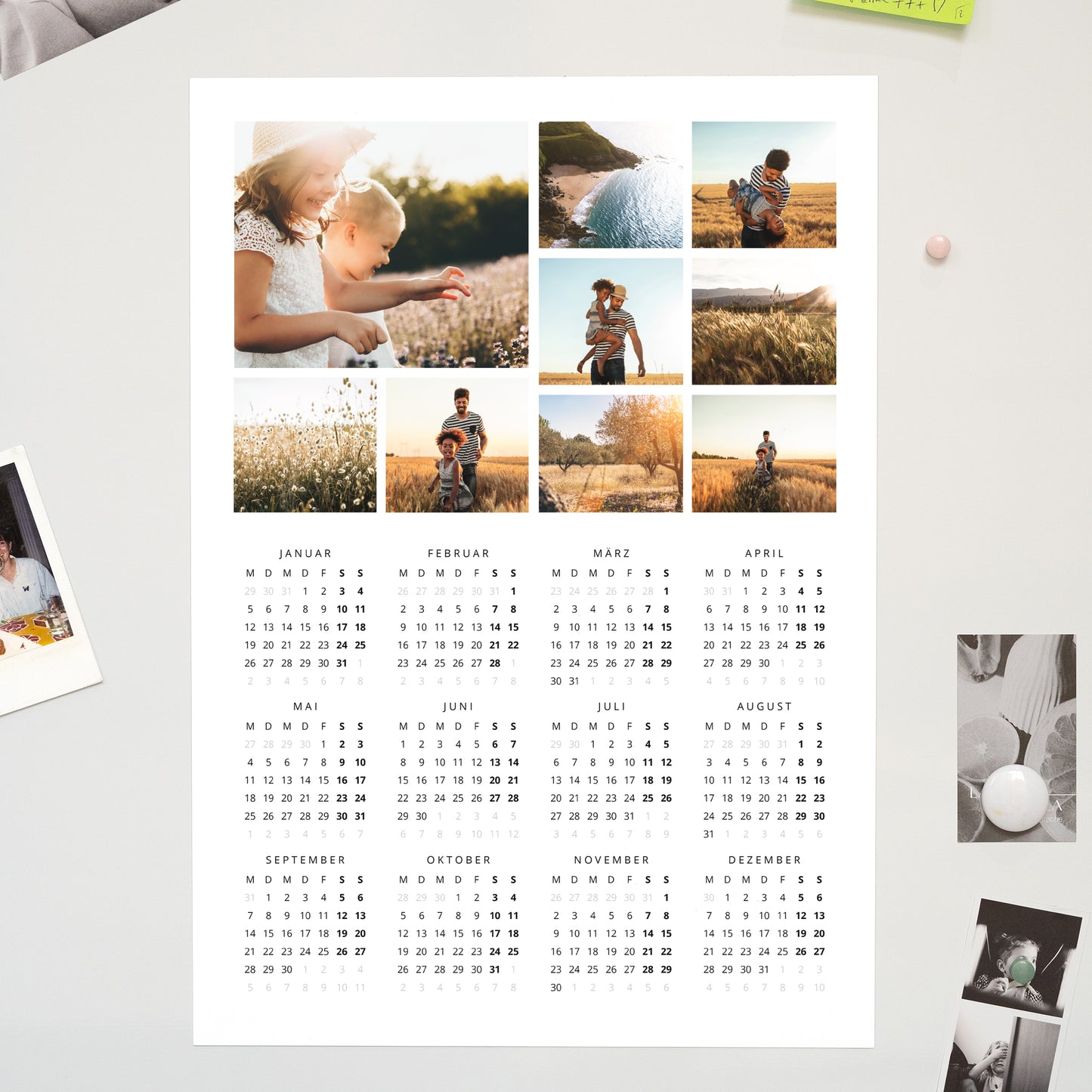 Kalender Weihnachten Magnetischer, einblattkalender hochformat Fotocollage-Kalender foto N° 1