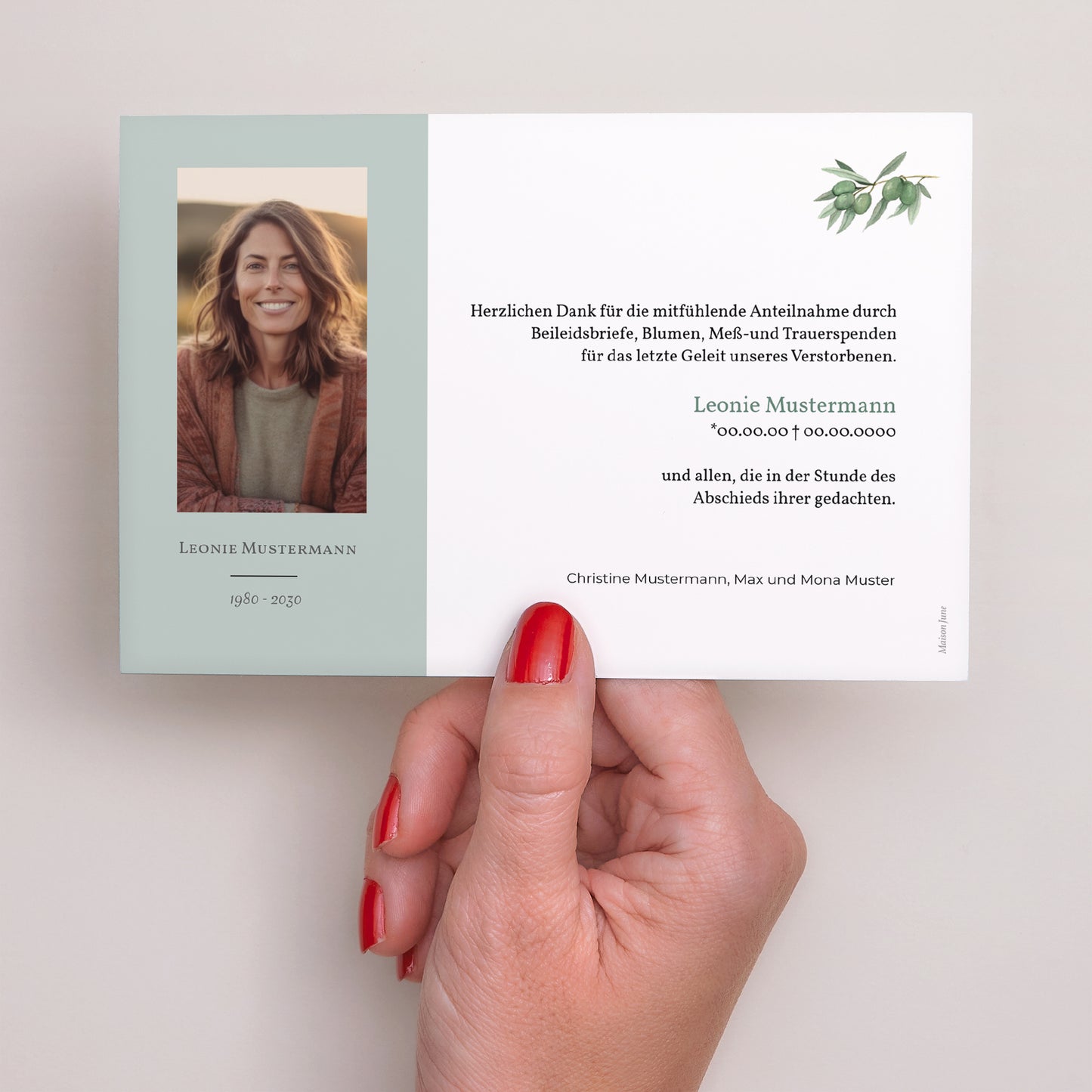 Trauerkarte Landschaft Olivae foto N° 3