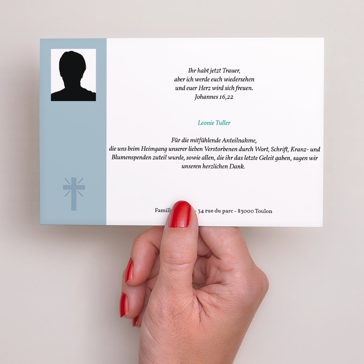 Trauerkarte Landschaft An den Himmel - posthume Huldigung foto N° 3