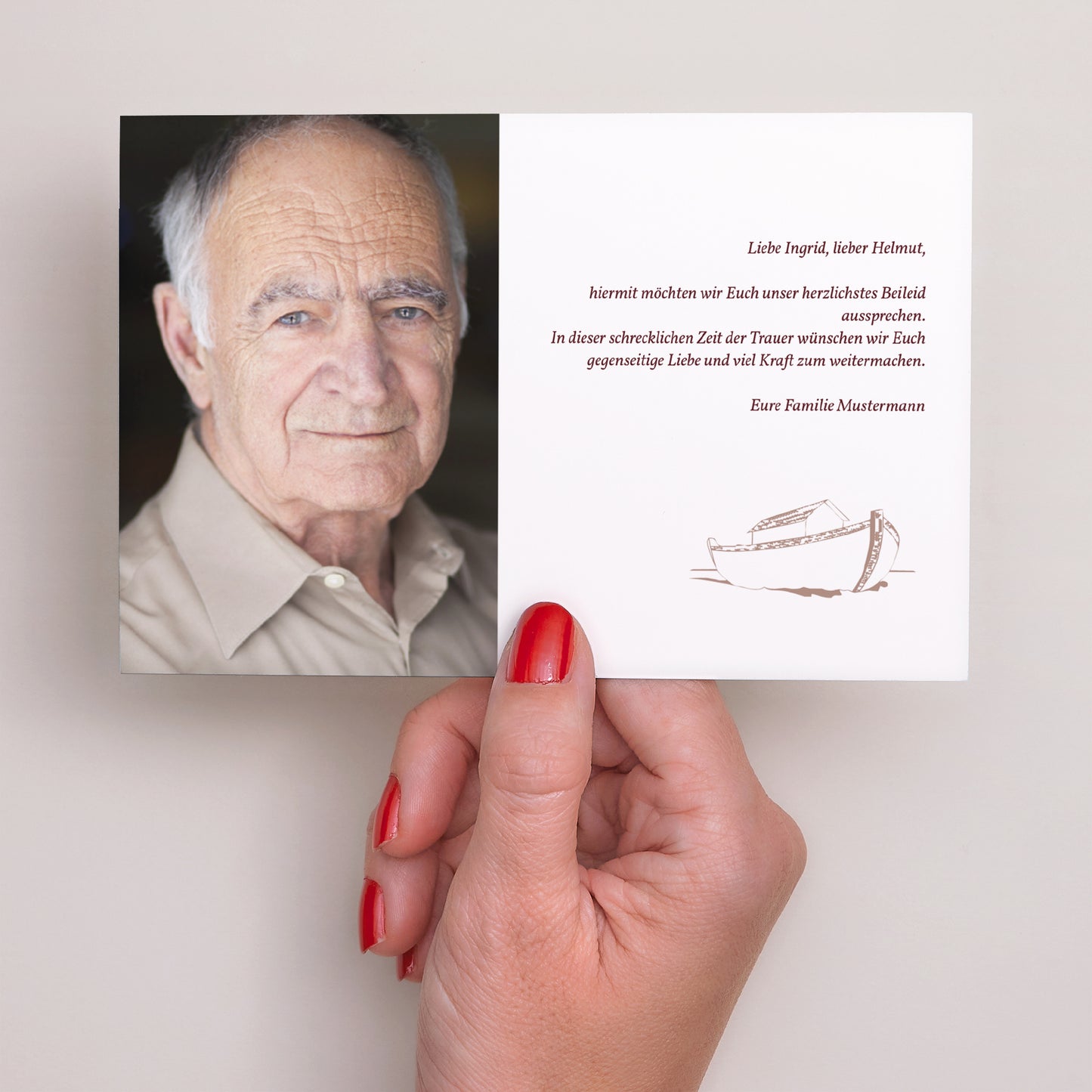 Trauerkarte Landschaft Himmlische Barke foto N° 3