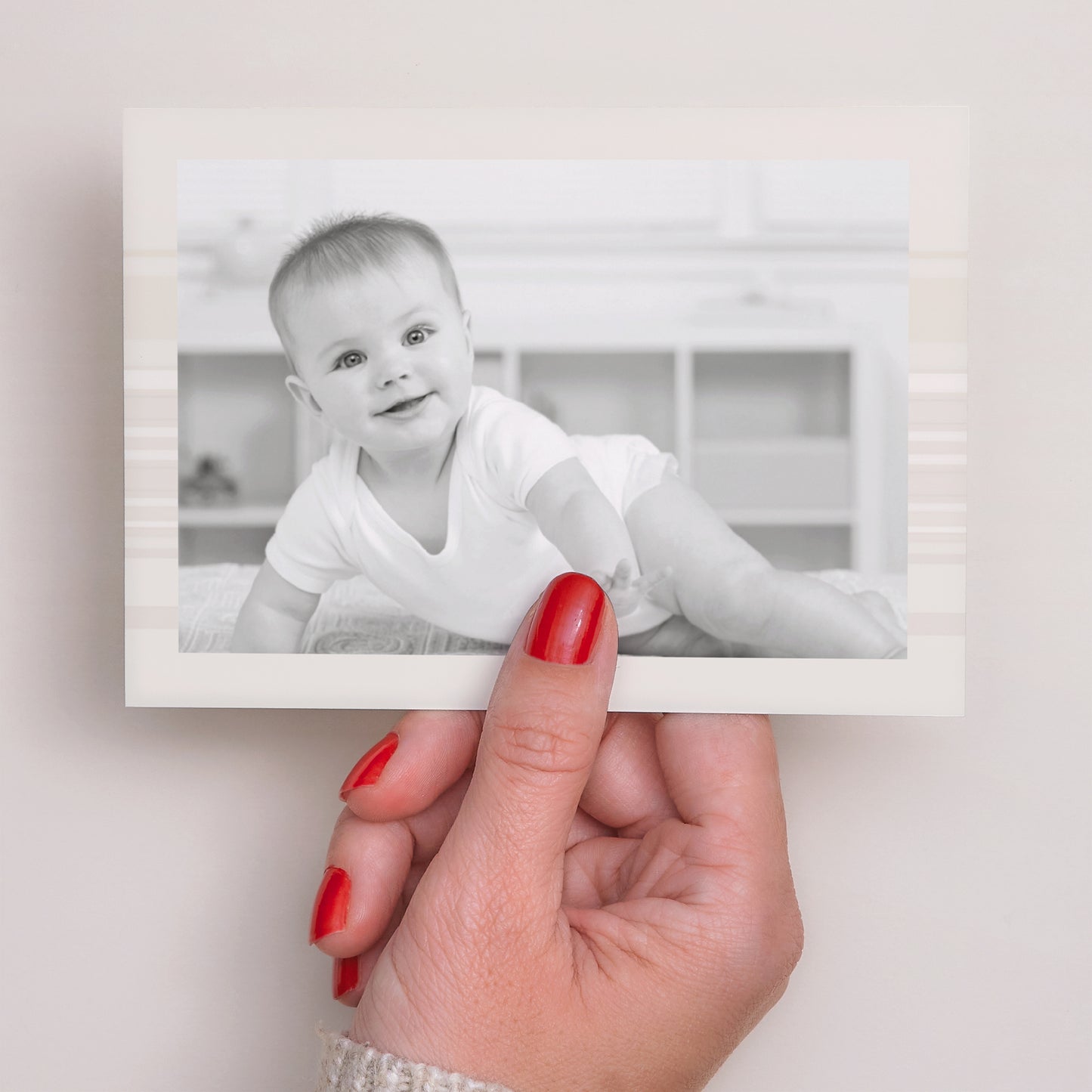 Dankeskarte Geburt Landschaft Klassisch und schick - Grau foto N° 3