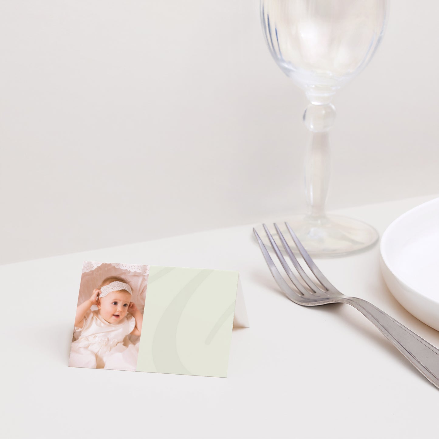 Tischkarten Taufe Quer Zeremonie - Beige foto N° 2