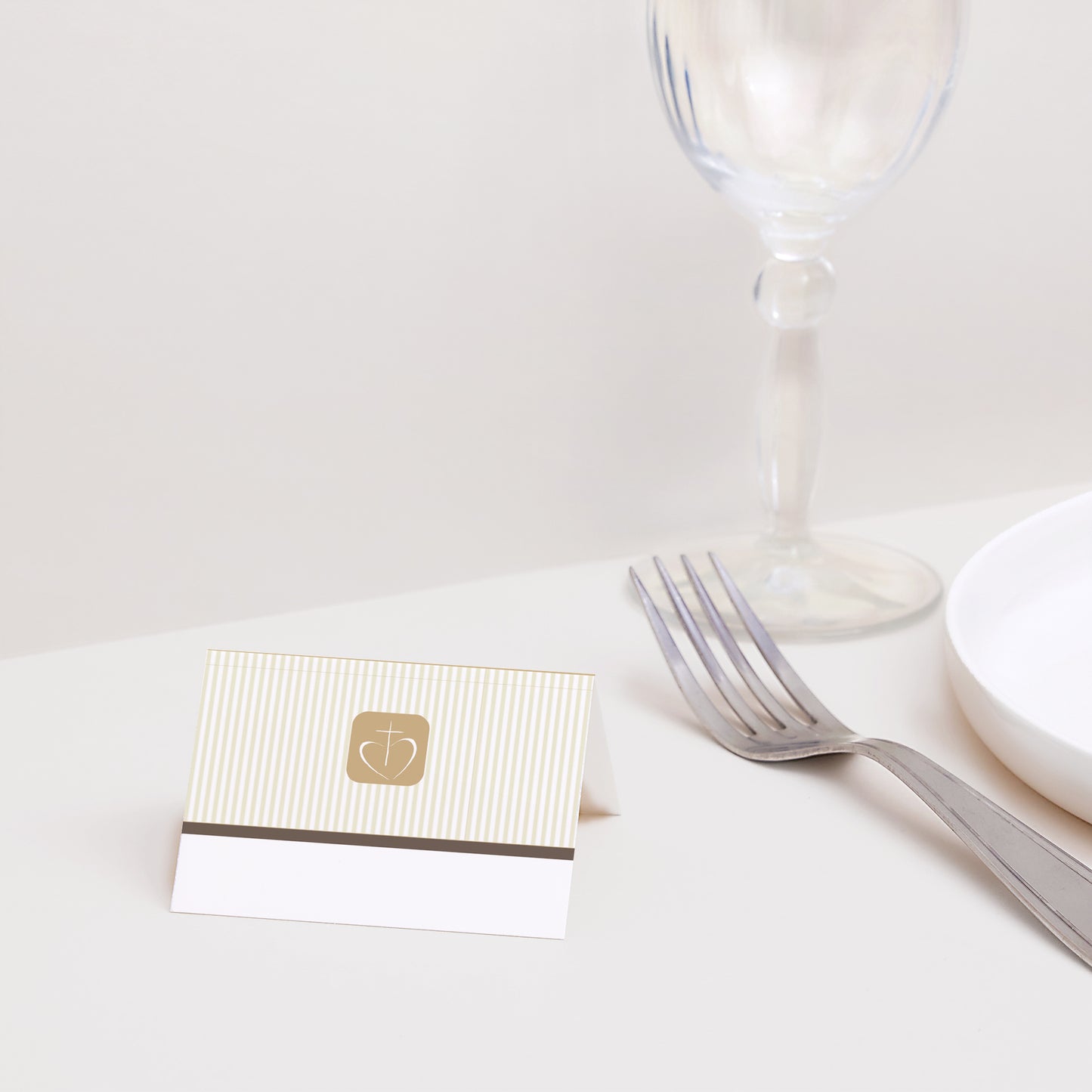 Tischkarten Kommunion Quer Kommunion, Glaubensbekenntnis - beige foto N° 2