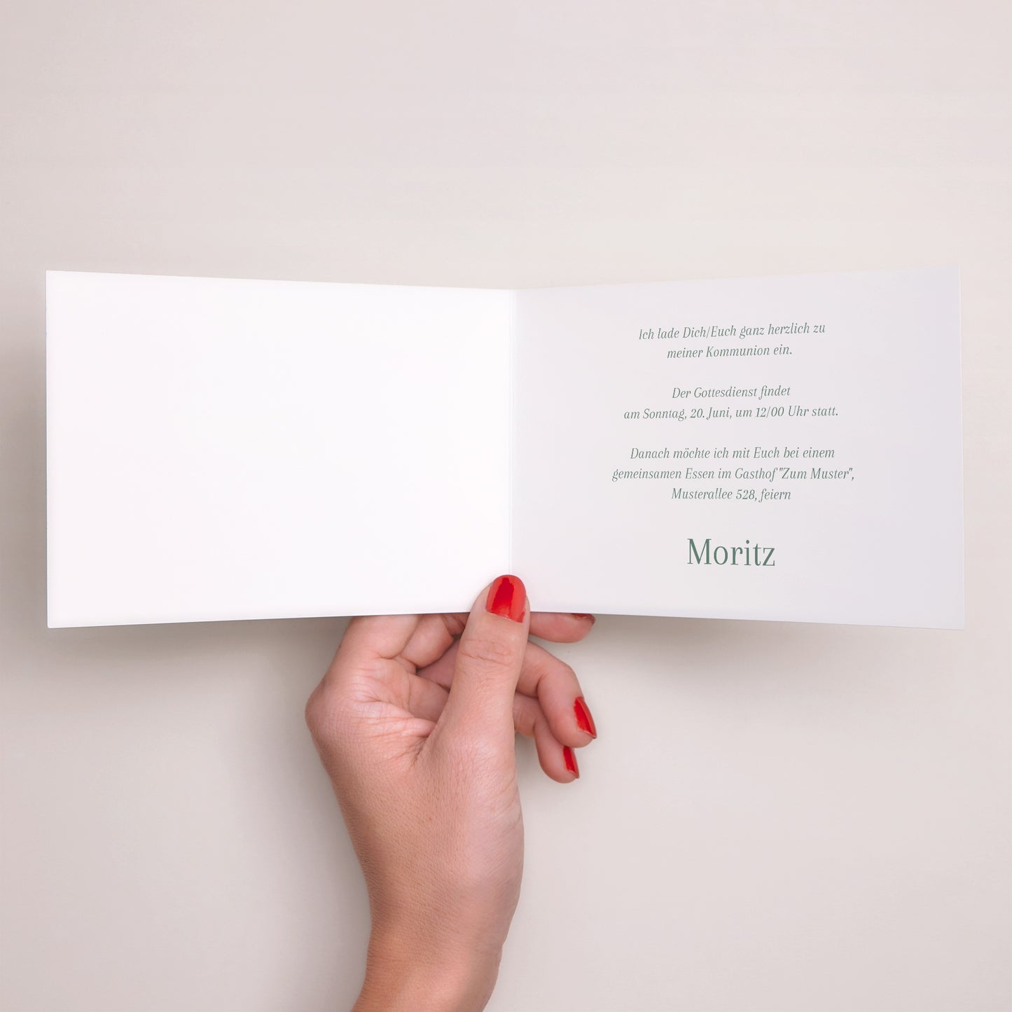 Einladungskarte Kommunion Doppelflügel-Landschaft Feierliche Kommunion foto N° 2