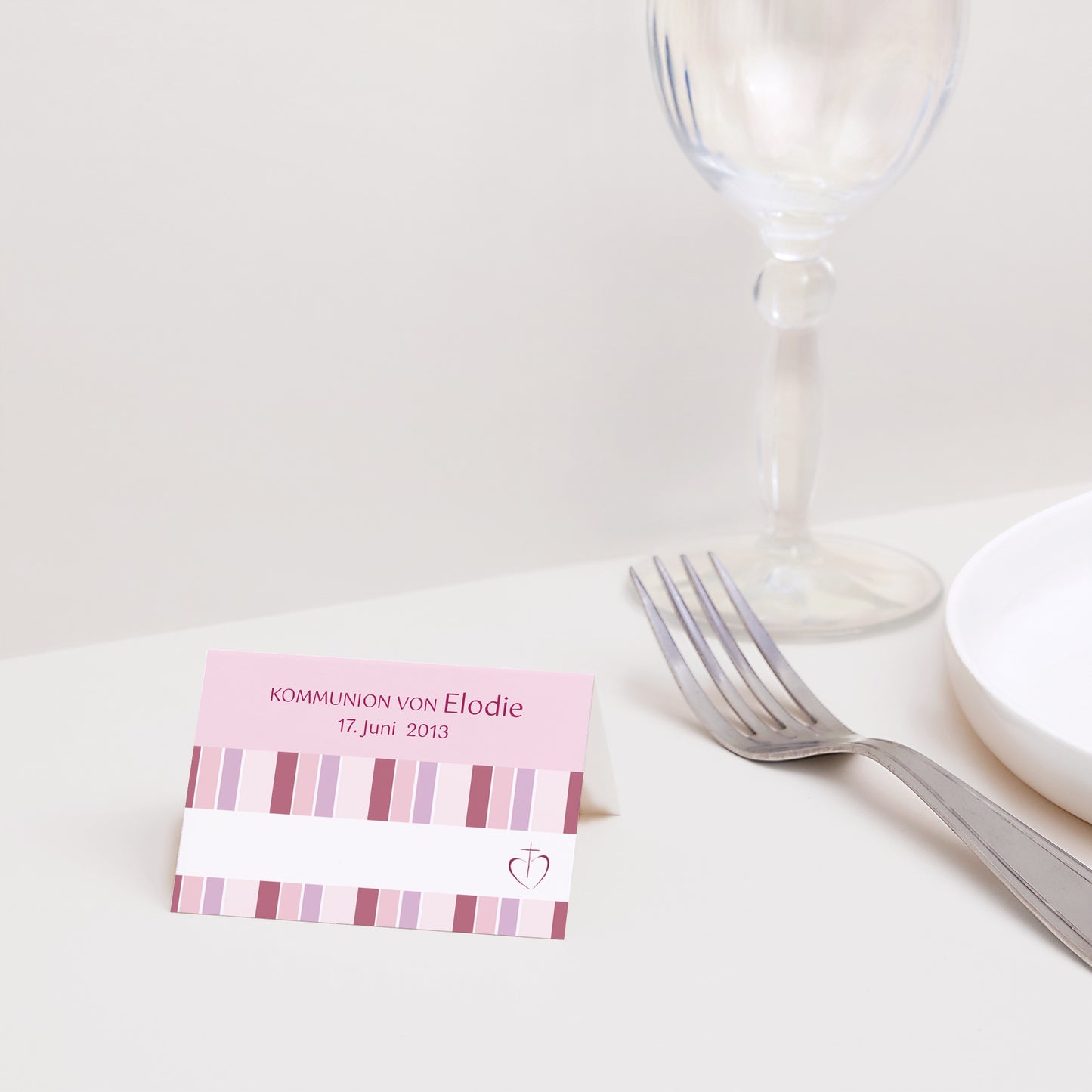 Tischkarten Kommunion Quer Glaubensbekenntnis - Mädchen foto N° 2