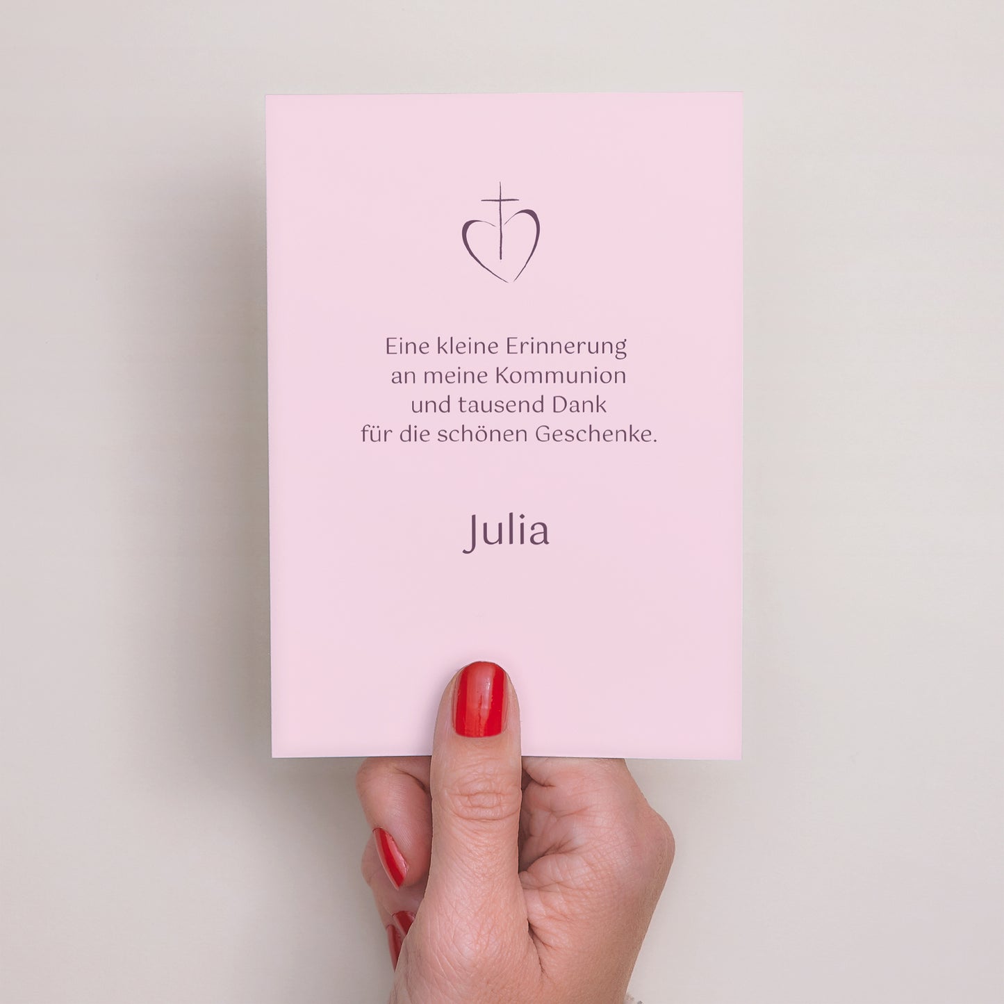 Dankeskarte Kommunion Porträt Glaubensbekenntnis - Mädchen foto N° 3