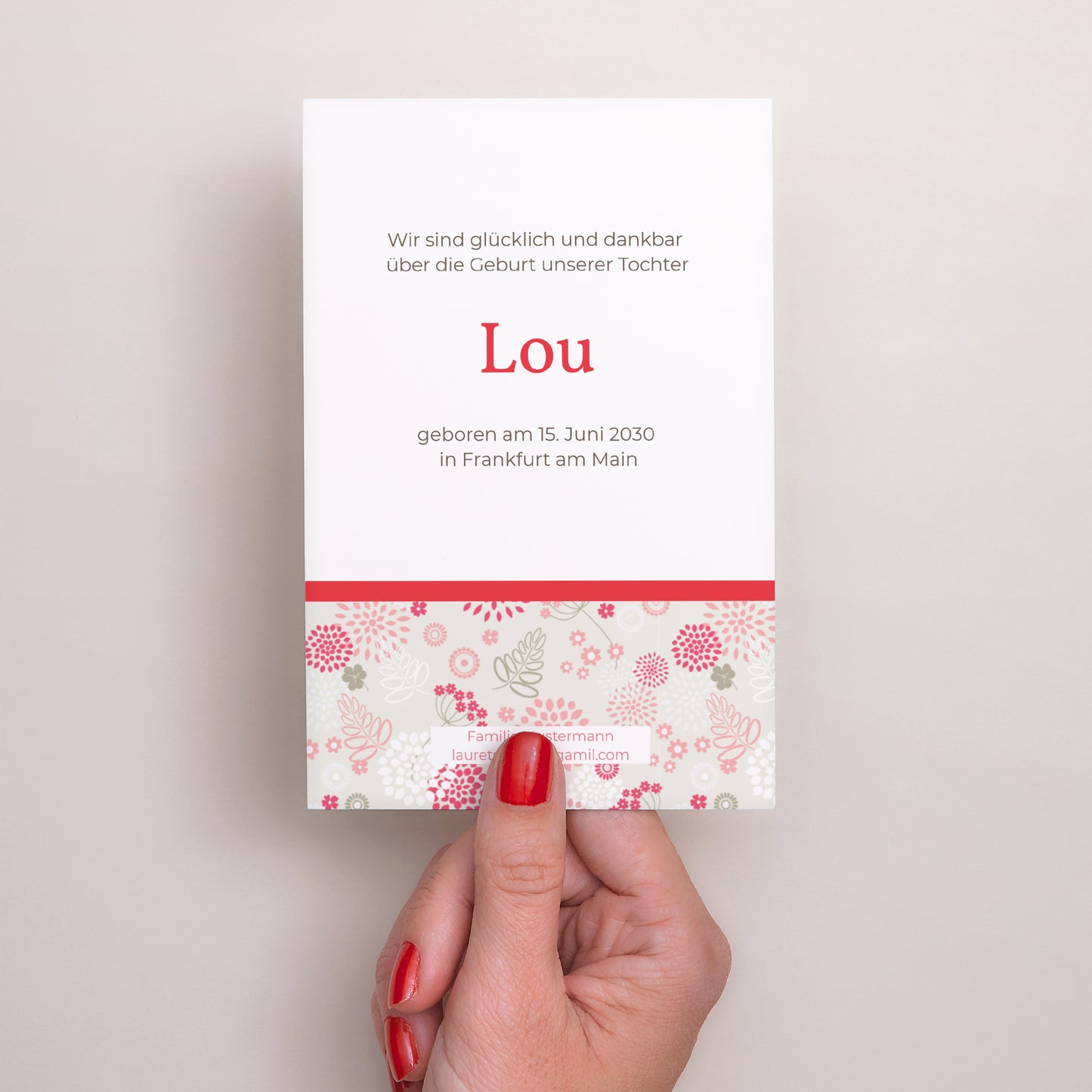 Geburtskarte PortraitPorträt Lou foto N° 3