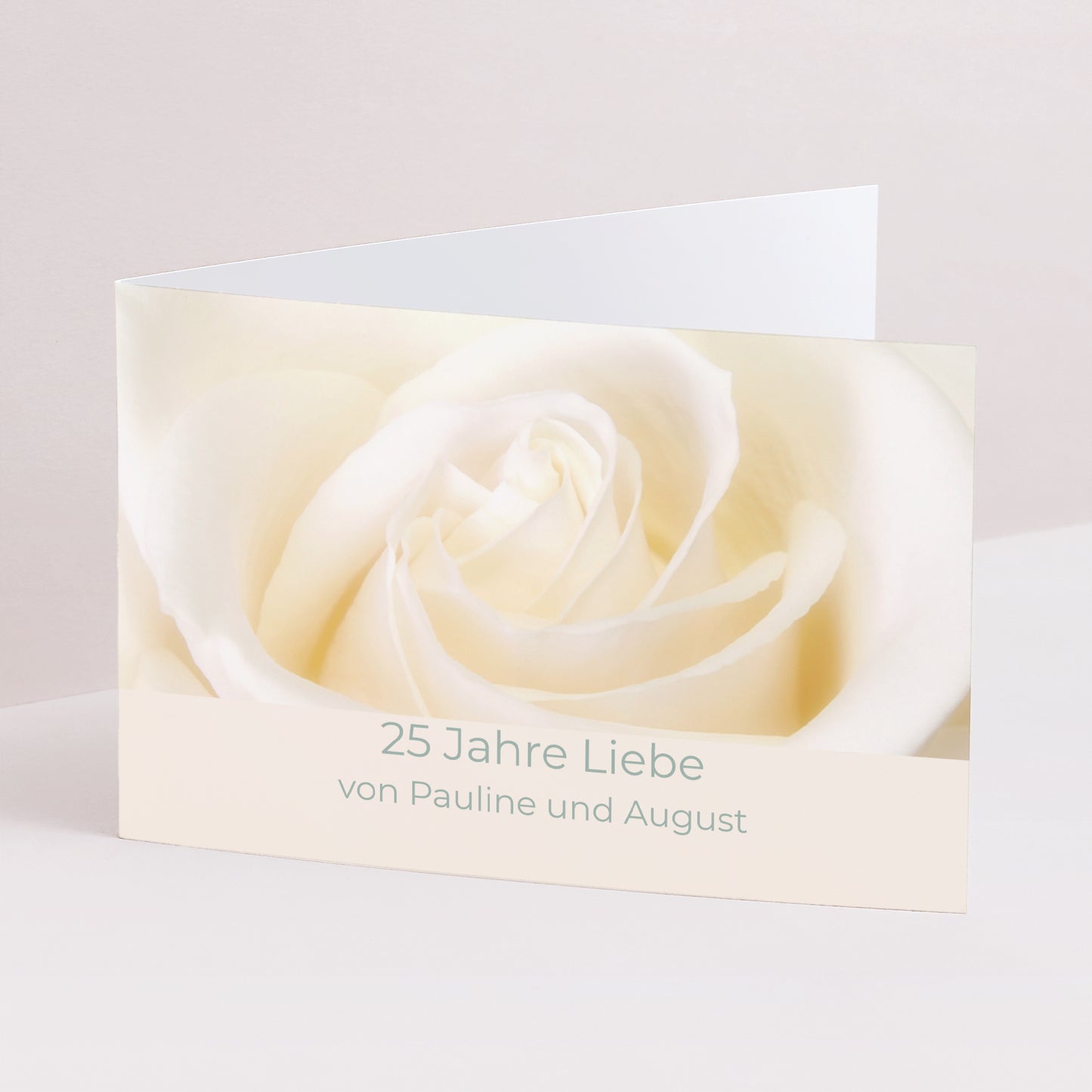 Beilegekarte Hochzeitstag Doppelflügel-Landschaft Rosenhochzeit - 17 Jahre Ehe foto N° 1