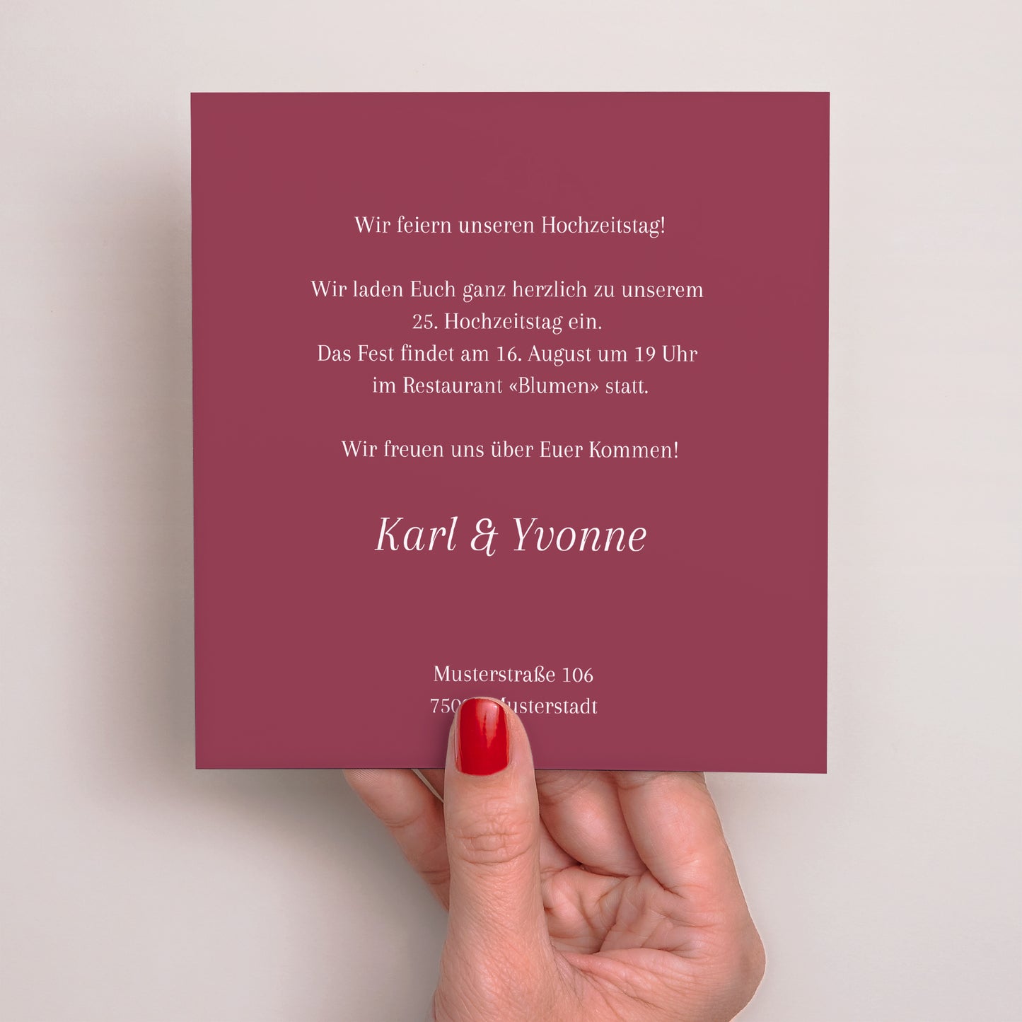 Einladungskarte Hochzeitstag Quadrat Hochzeiten foto N° 3