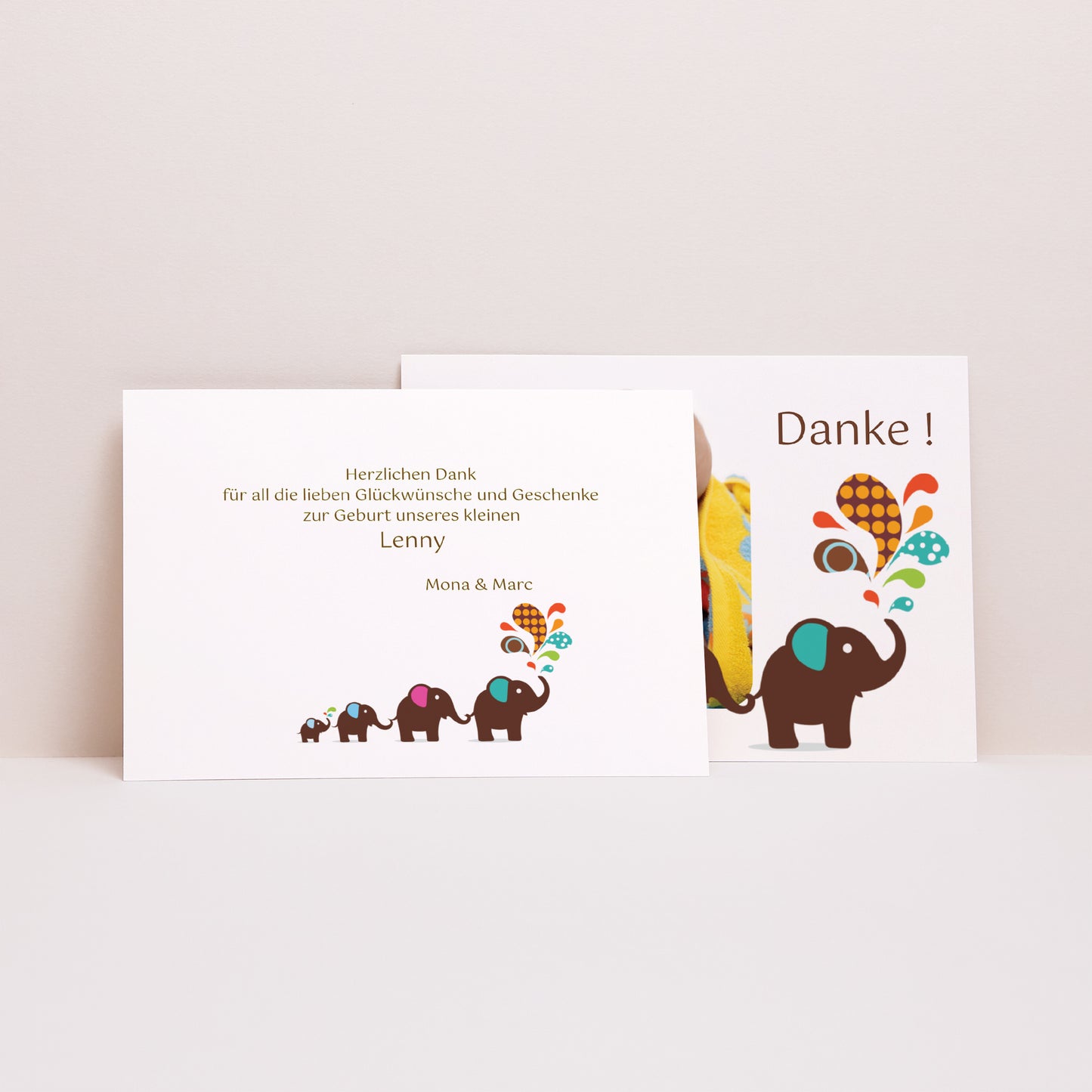 Dankeskarte Geburt Landschaft Marcus macht seinen Zirkus foto N° 2