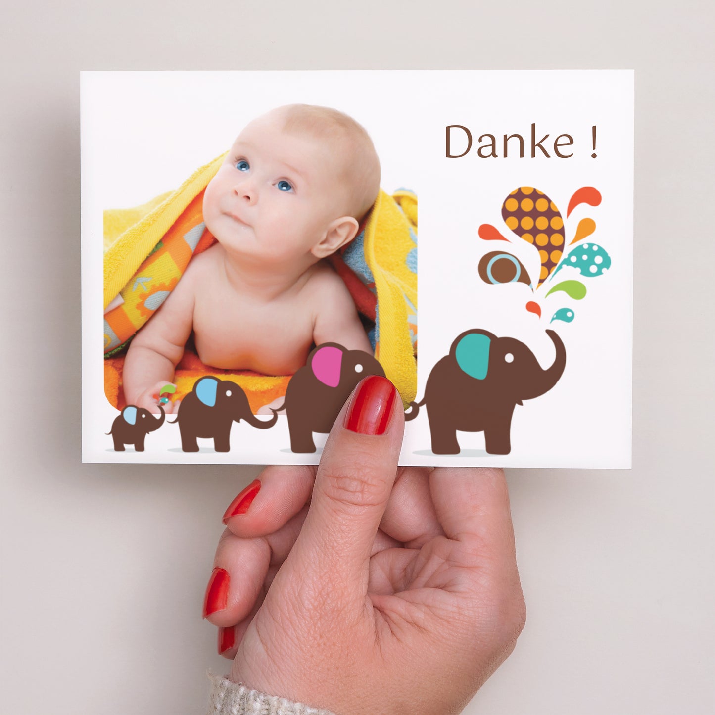 Dankeskarte Geburt Landschaft Marcus macht seinen Zirkus foto N° 3