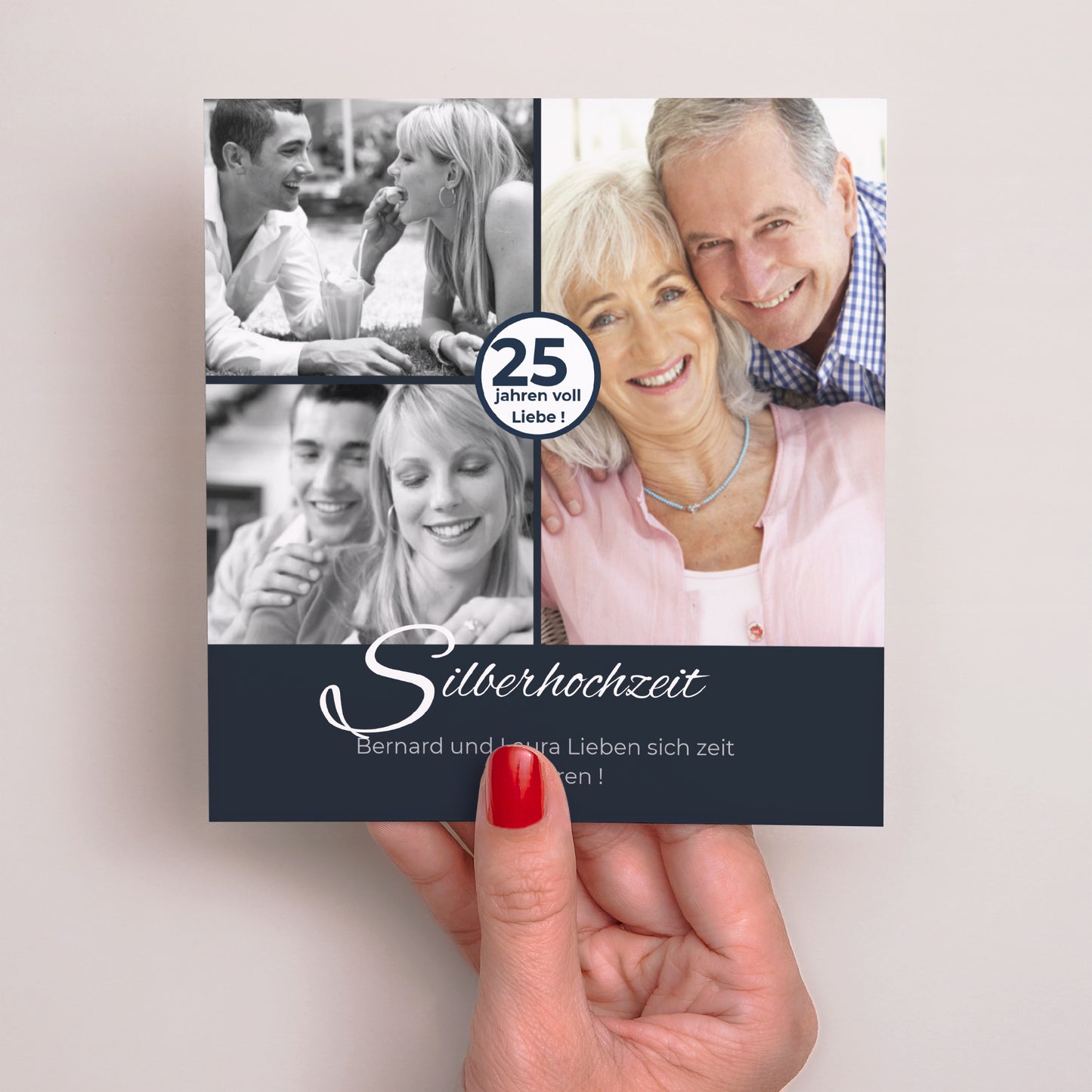Beilegekarte Geburtstag Erwachsener Quadrat Elegante Veranstaltung foto N° 2
