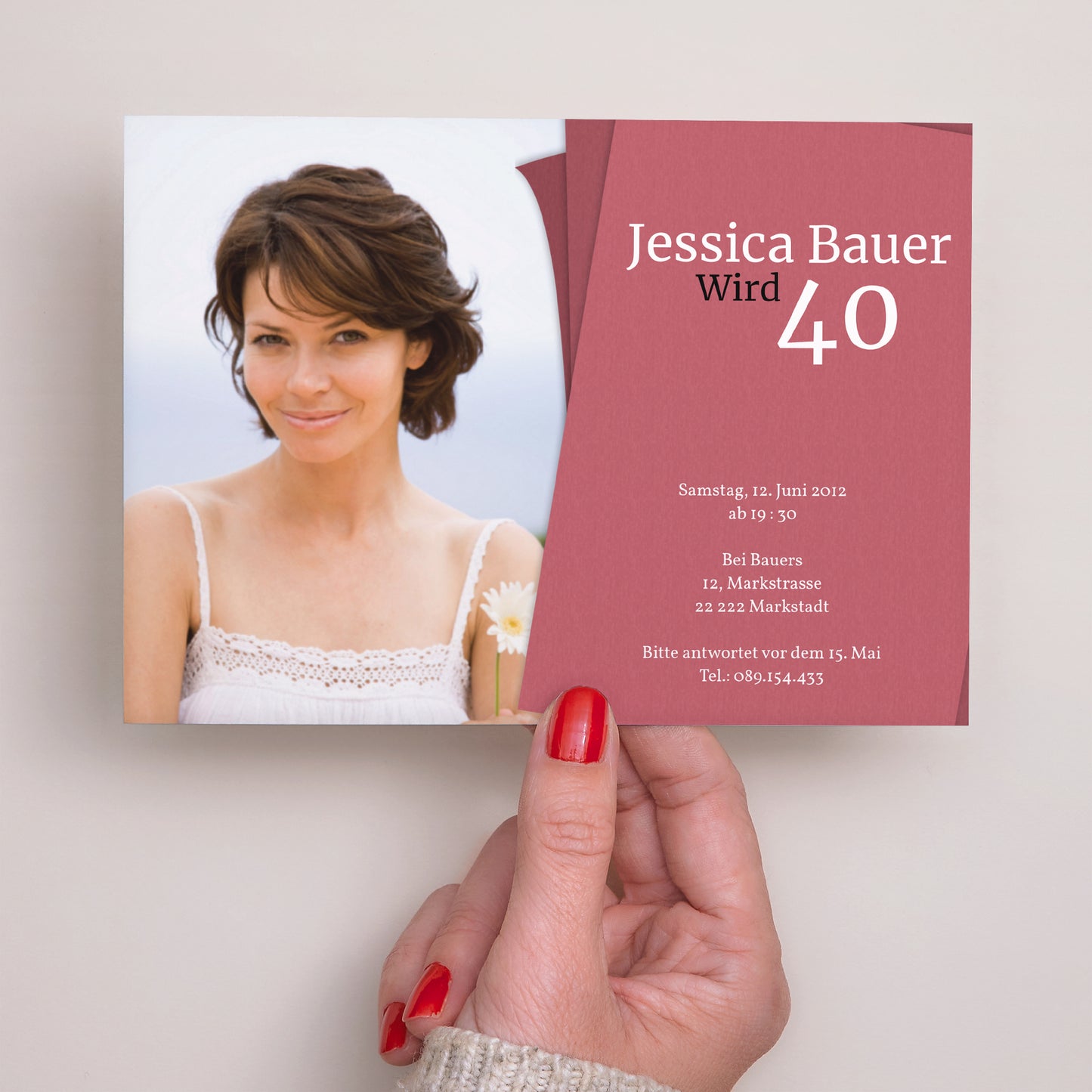 Beilegekarte Geburtstag Erwachsener Landschaft Rosa-Tee foto N° 3