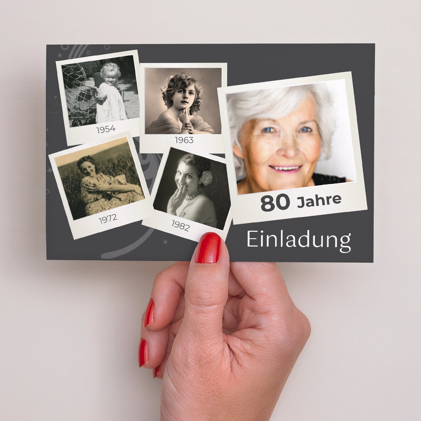 Einladungskarte Geburtstag Landschaft Rückblick foto N° 3