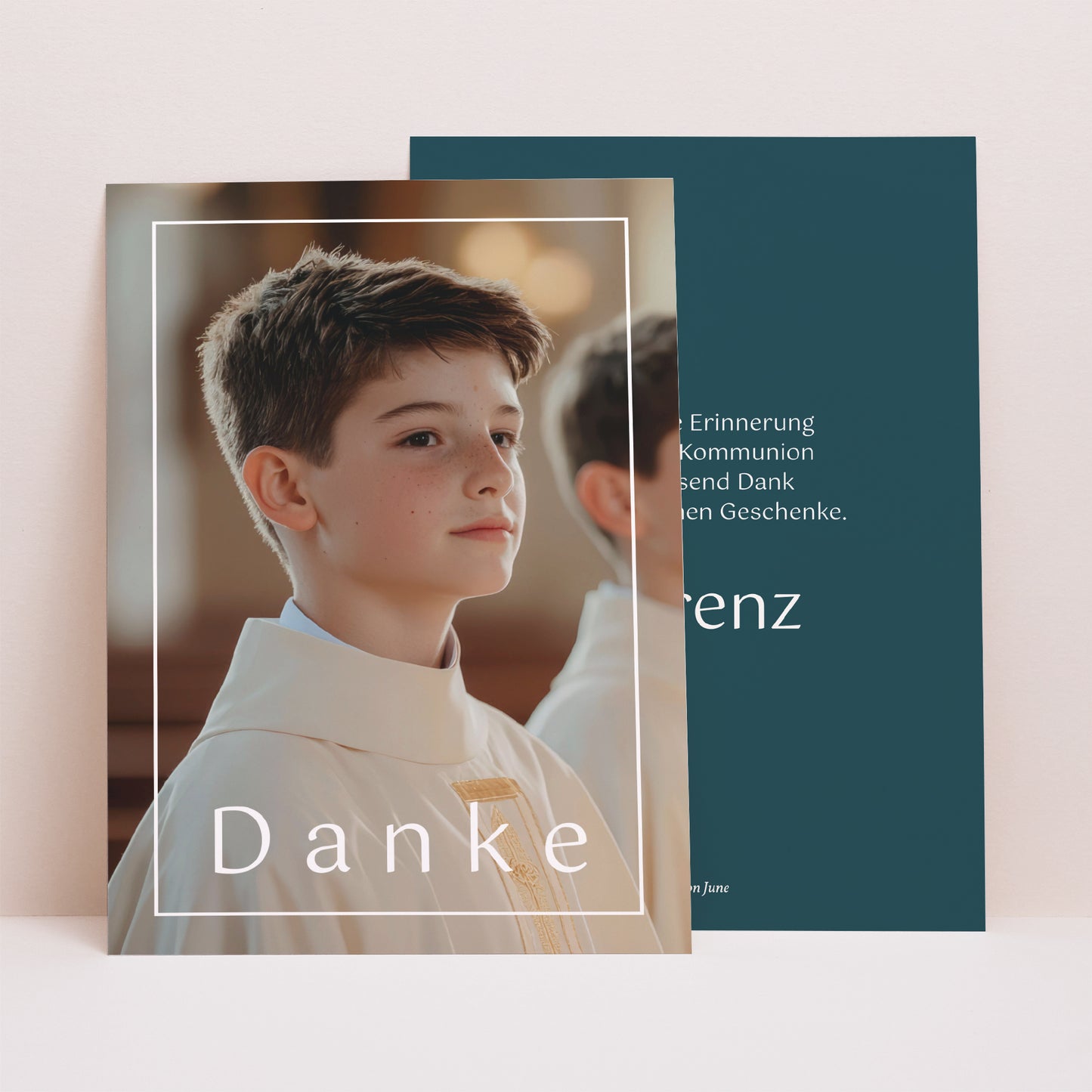 Dankeskarte Kommunion Porträt foto N° 1
