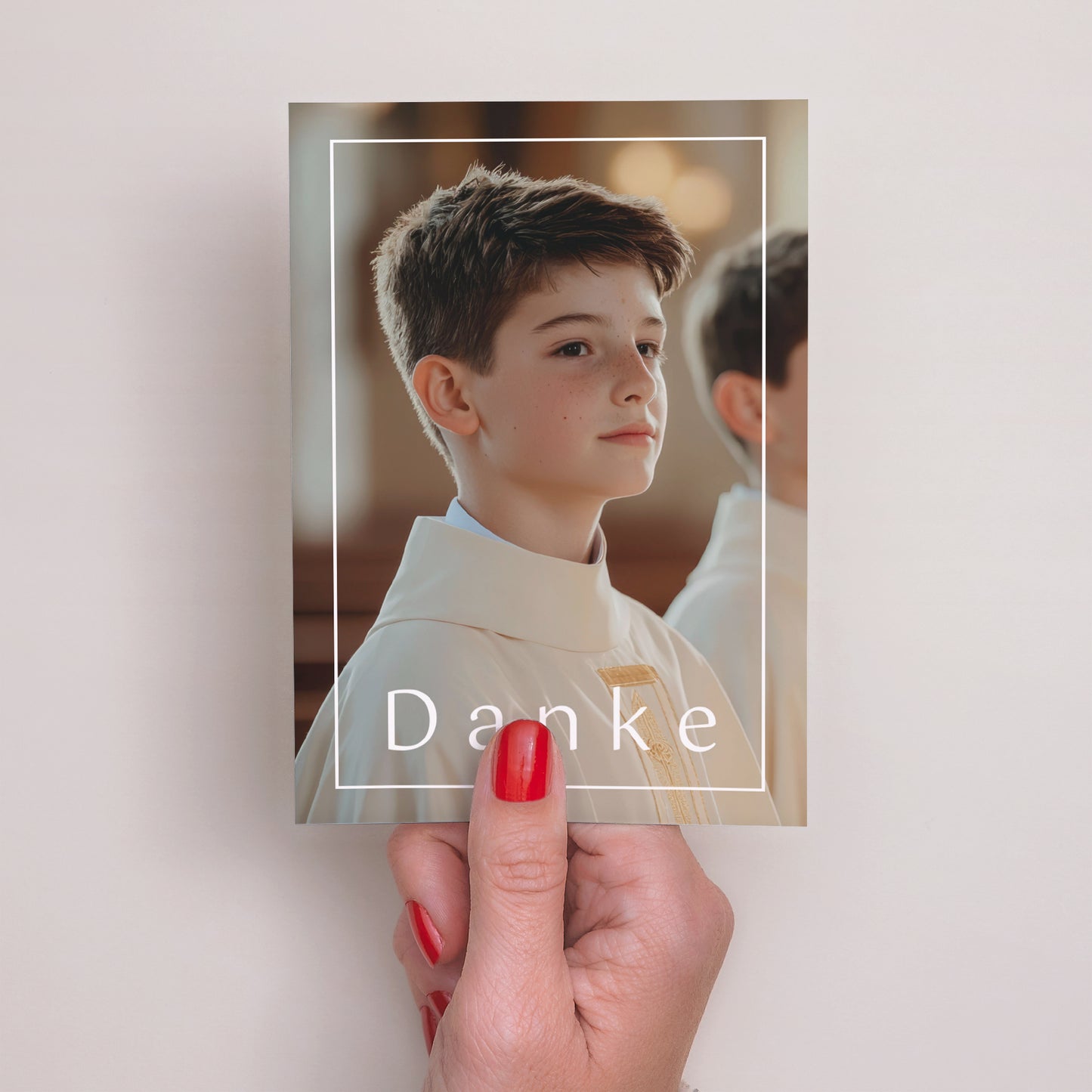 Dankeskarte Kommunion Porträt foto N° 2