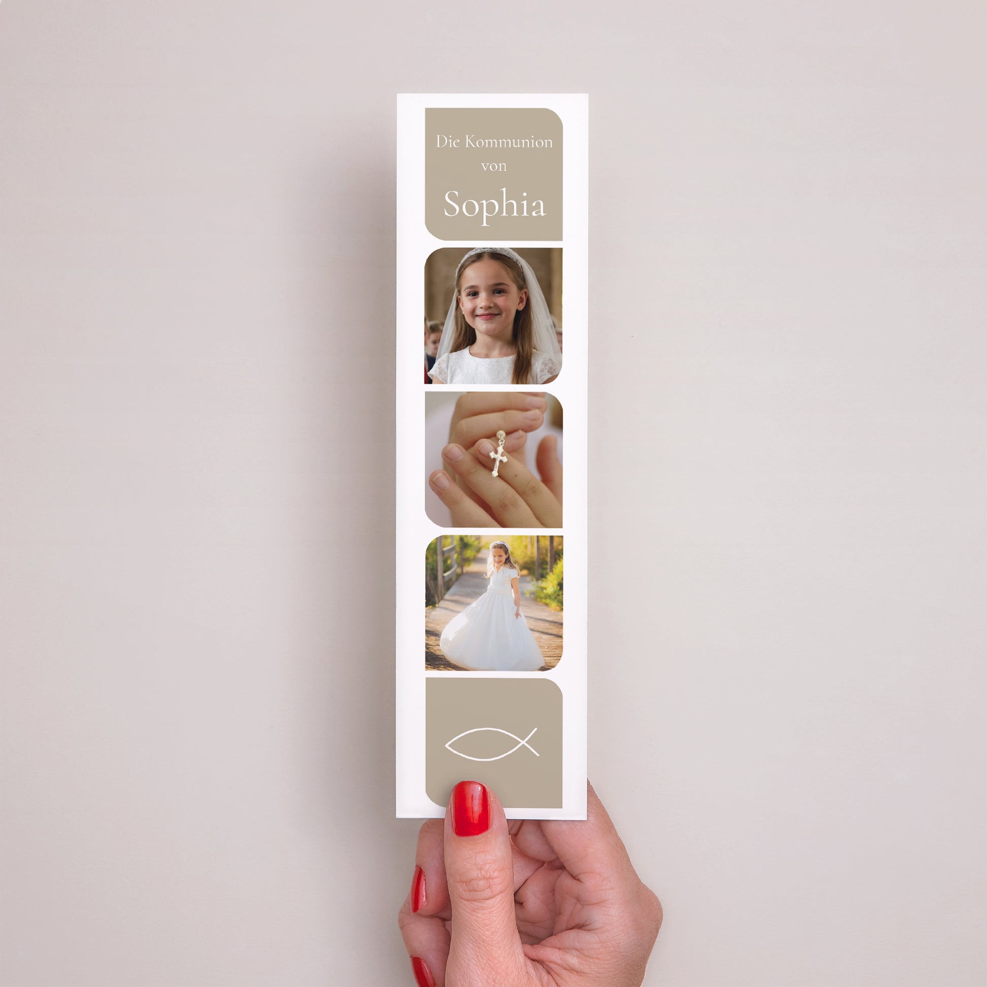 Lesezeichen Kommunion Lesezeichen Feier, Symbole und Fotos foto N° 2