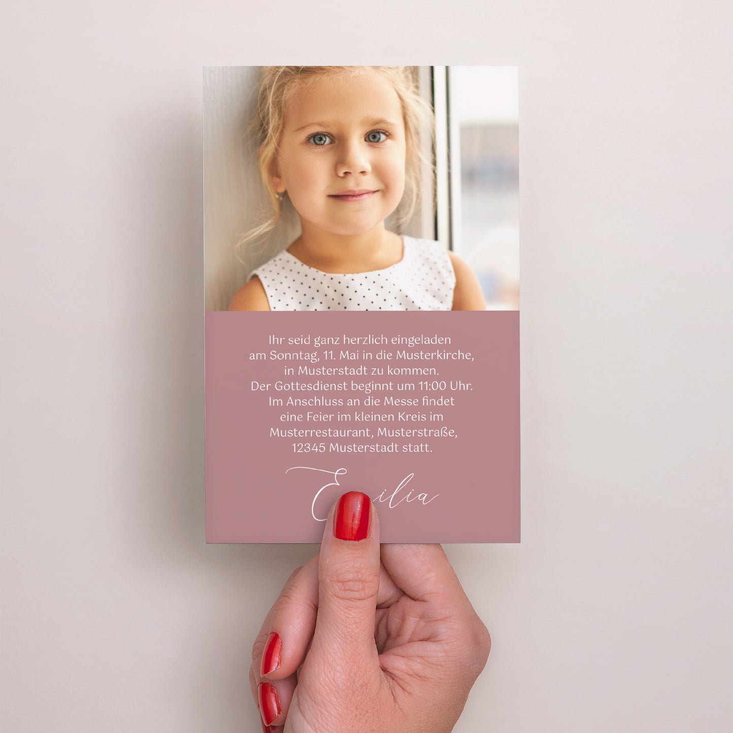 Einladungskarte Kommunion PortraitPorträt Kommunion nach Wunsch foto N° 2