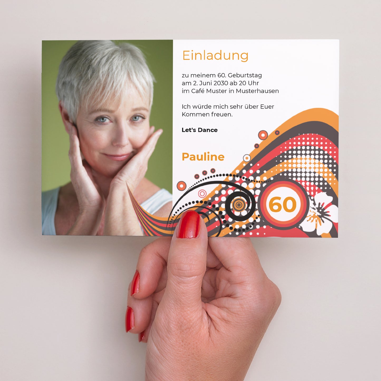 Einladungskarte Geburtstag Landschaft So Sixties foto N° 3