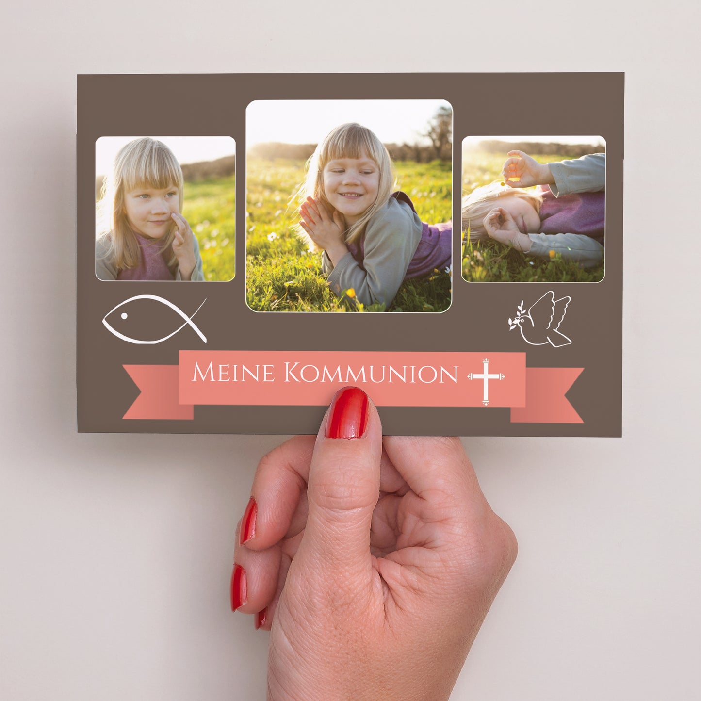 Einladungskarte Kommunion Landschaft Der Weg, die Wahrheit und das Leben foto N° 3