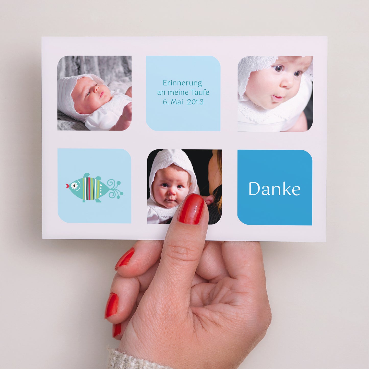 Dankeskarte Taufe Landschaft Multi-Fotos foto N° 3