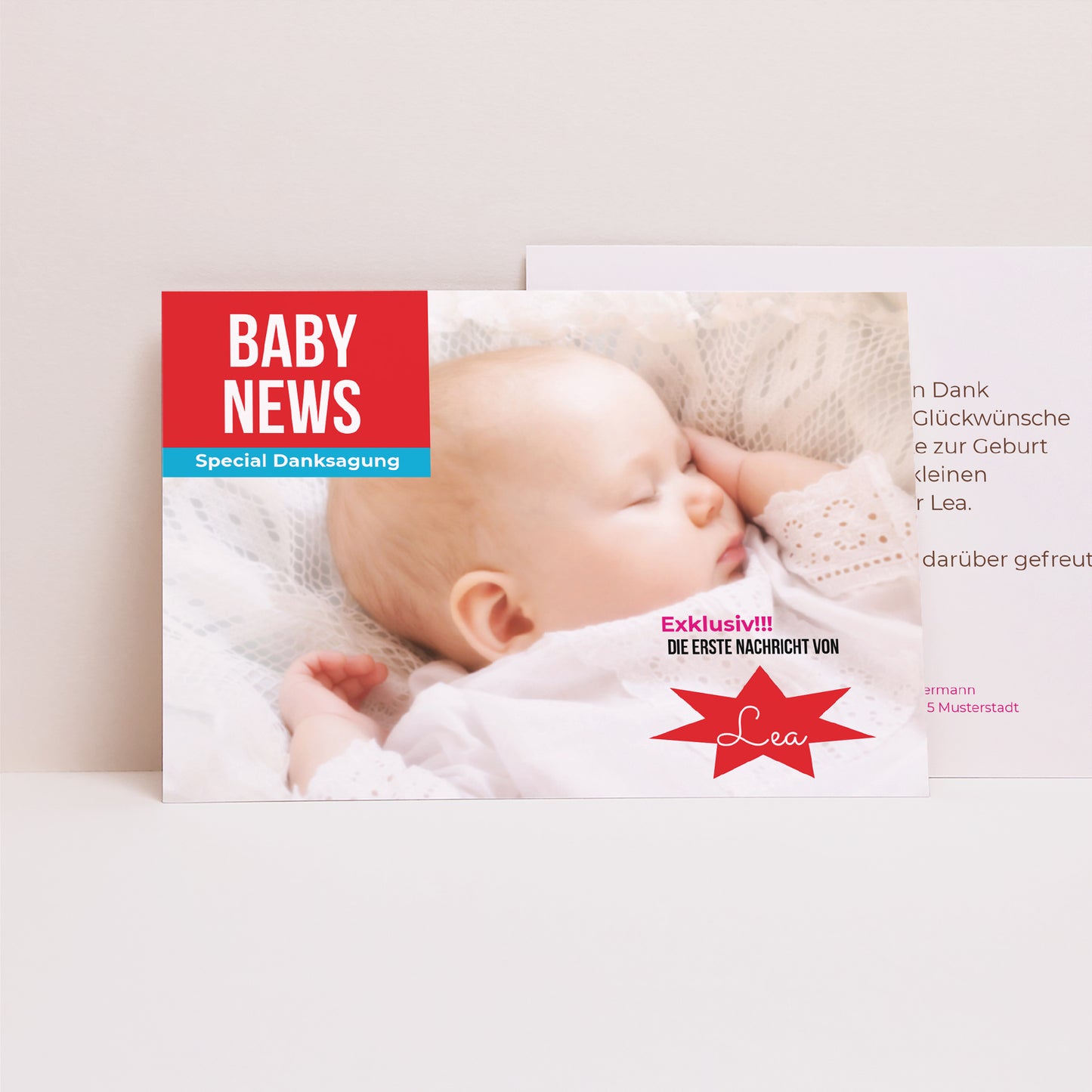 Dankeskarte Geburt Landschaft Hier ist Baby foto N° 1