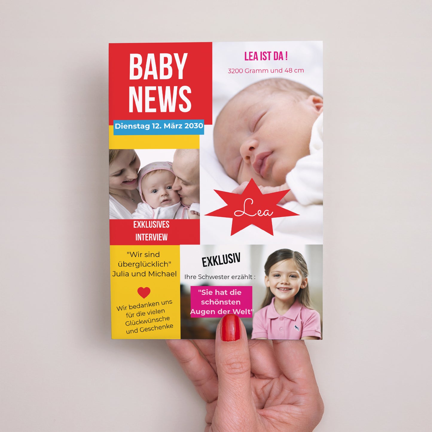 Geburtskarte Hier ist Baby foto N° 2