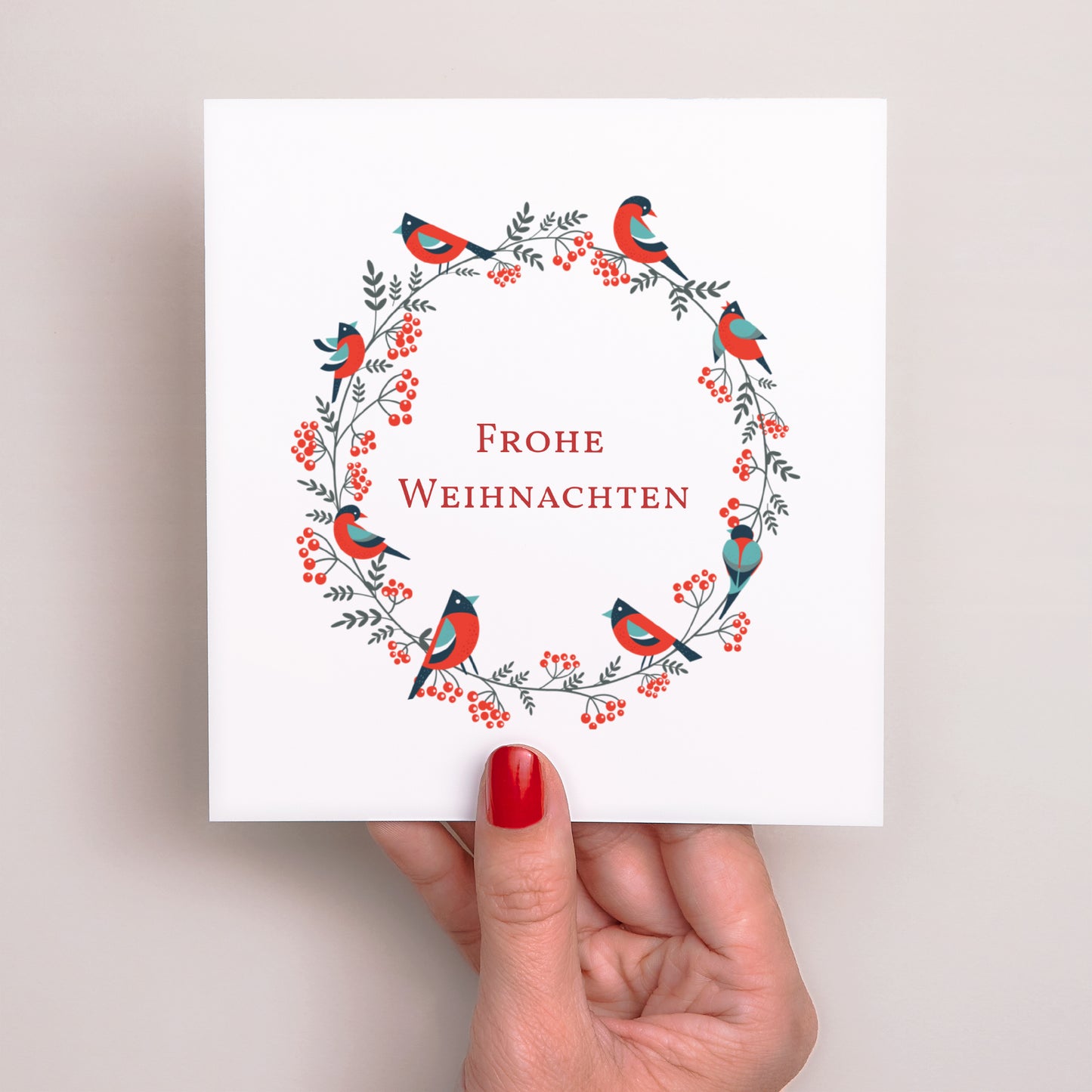 Weihnachtskarte Weihnachten Quadrat Weihnachtskranz II foto N° 2
