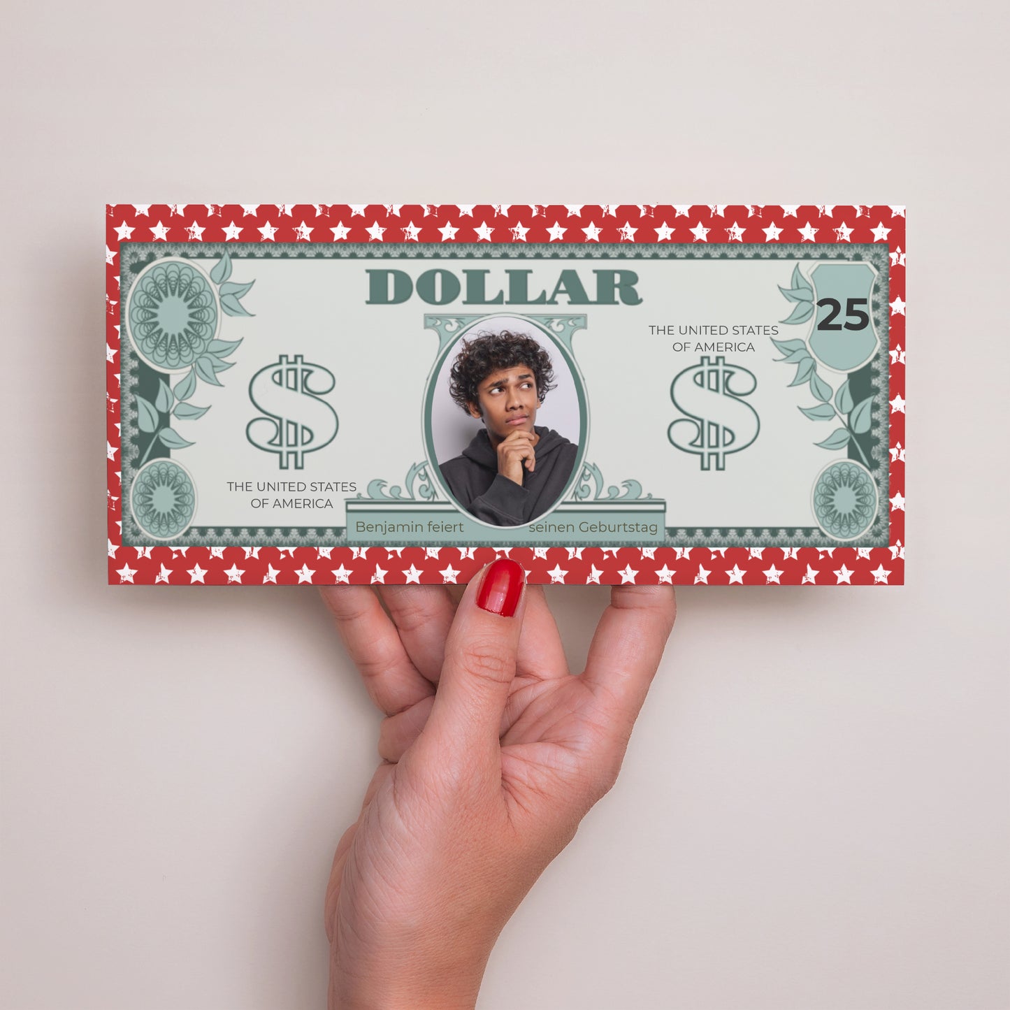 Einladungskarte Geburtstag Panoramische Landschaft Amerikanischer Dollar foto N° 3