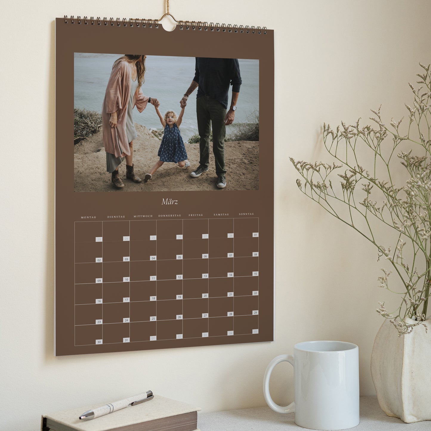 Kalender Weihnachten Wandgemälde A3 Erdbraun foto N° 3