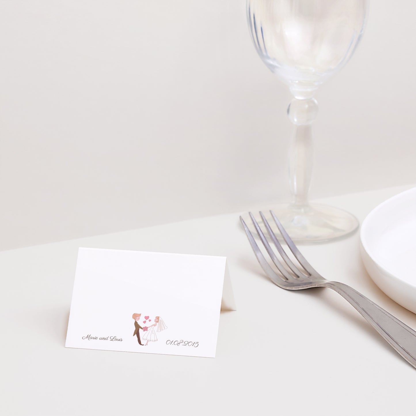 Tischkarten Hochzeit Quer Es lebe das Brautpaar foto N° 2