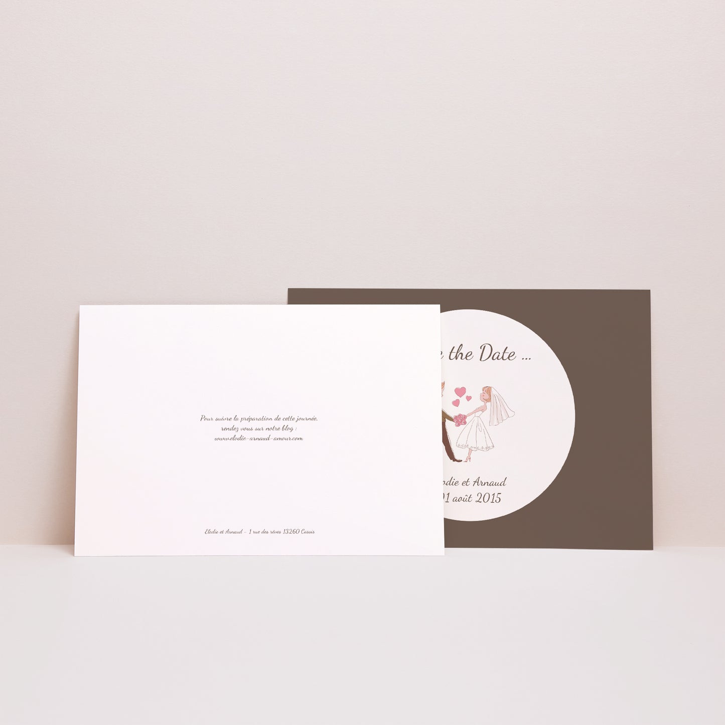 Save the date Karte Hochzeit Landschaft Es lebe das Brautpaar foto N° 2