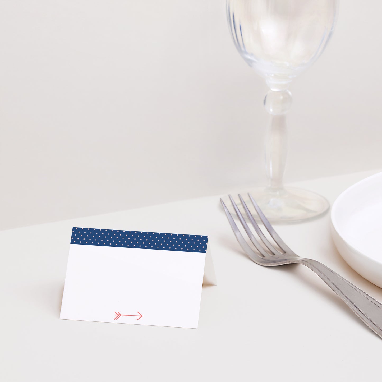 Tischkarten Hochzeit Quer Rosa, Nachtblau foto N° 2