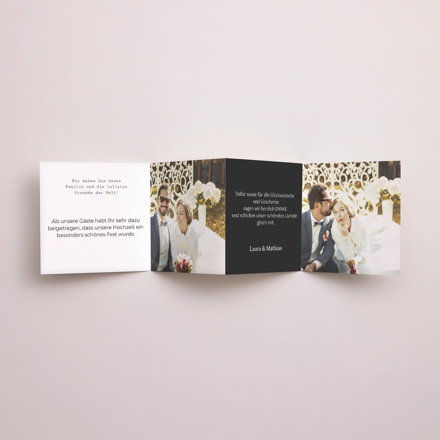 Dankeskarte Hochzeit Akkordeon Mr & Mrs foto N° 3