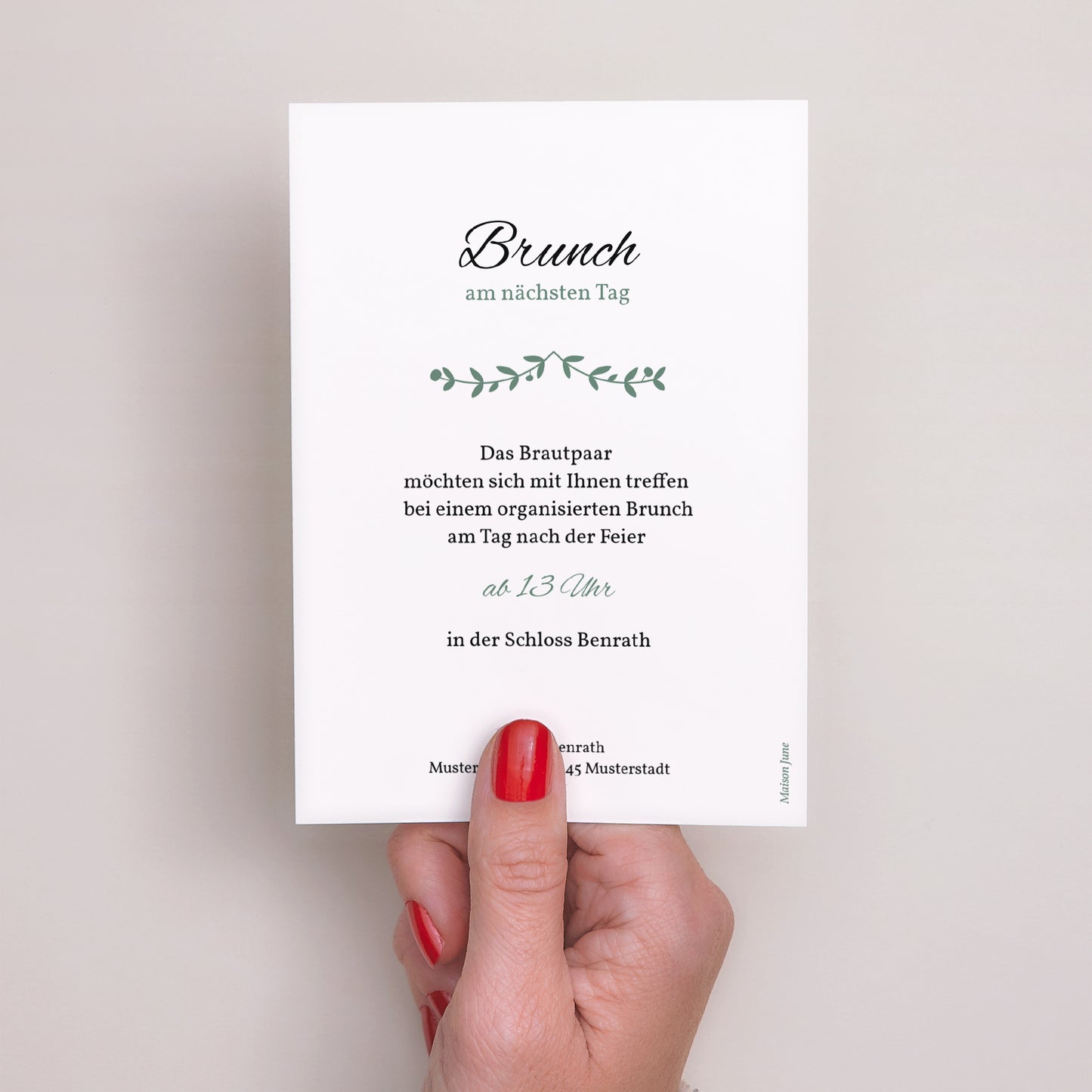 Beilegekarte Hochzeit Porträt Diadem foto N° 3