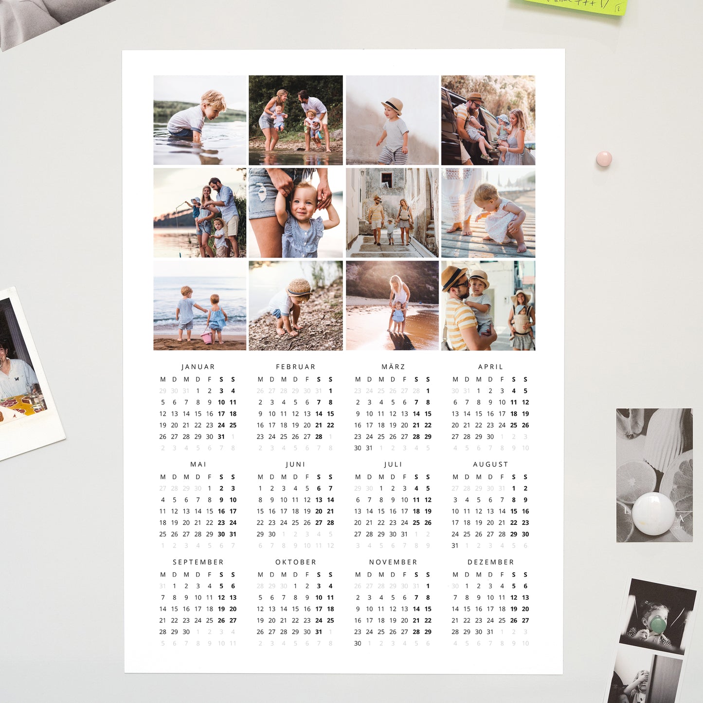 Kalender Weihnachten Magnetischer, einblattkalender hochformat Damier foto N° 1