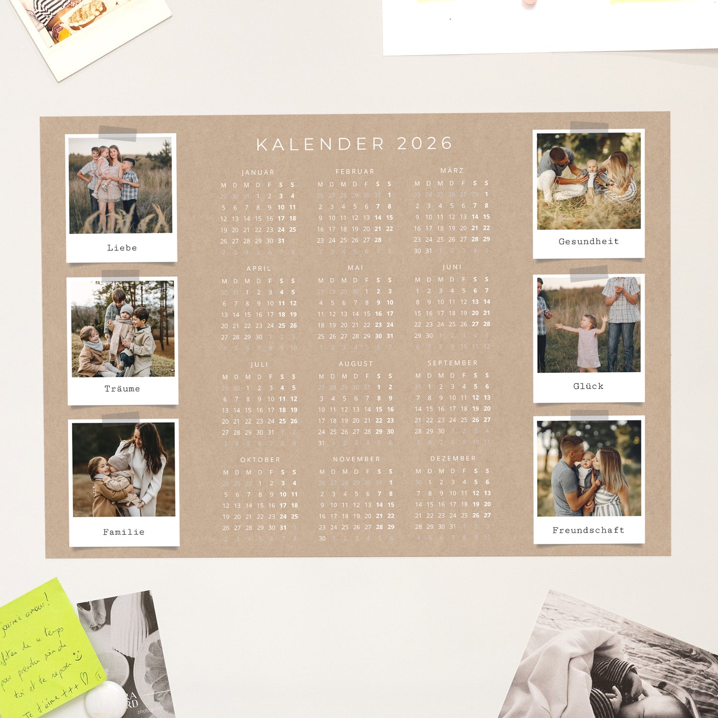 Kalender Weihnachten Magnetischer, einseitiges landschaft Collage foto N° 1