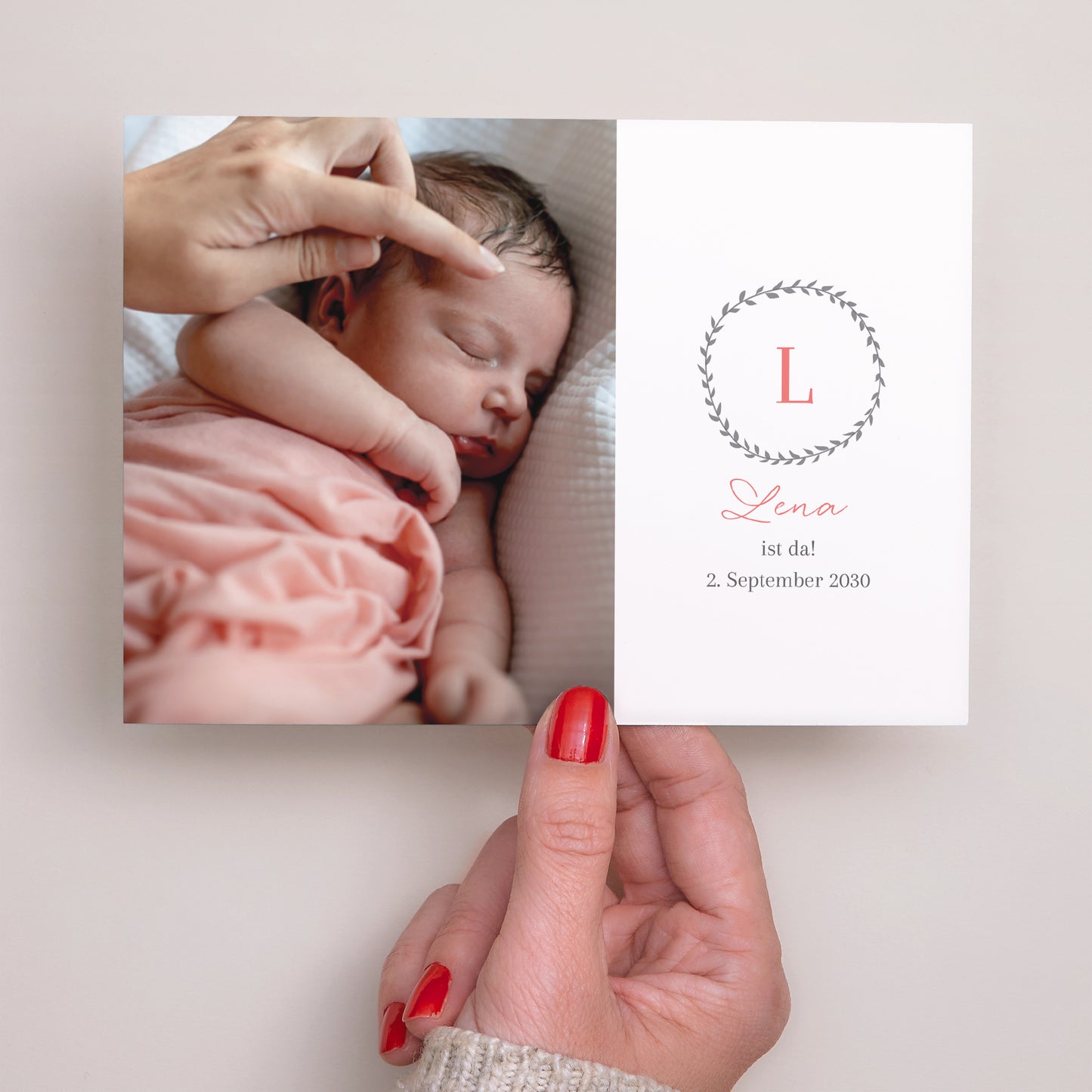 Geburtskarte Landschaft Initialen BéBé foto N° 3