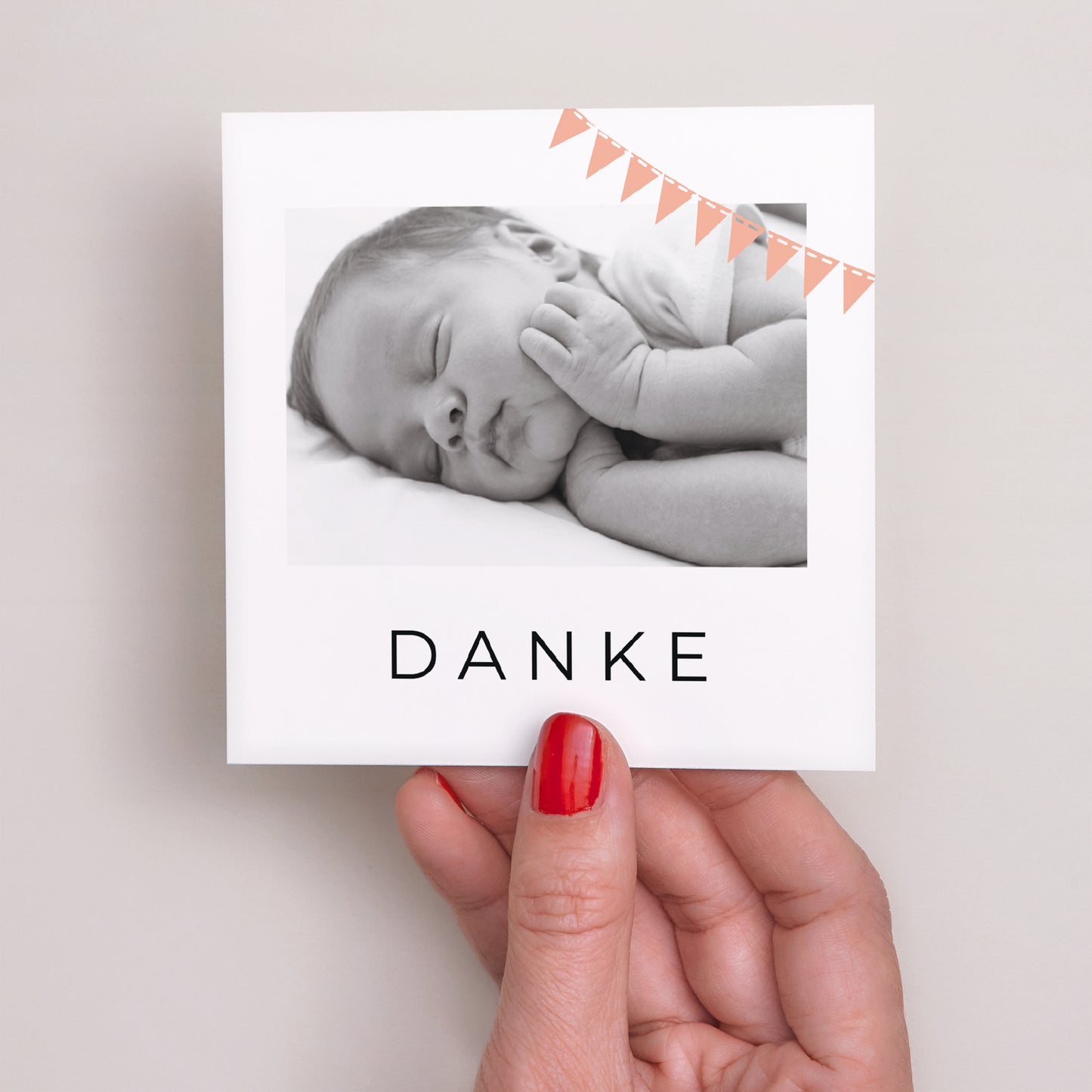 Dankeskarte Geburt Quadrat Auf einer Wolke foto N° 2