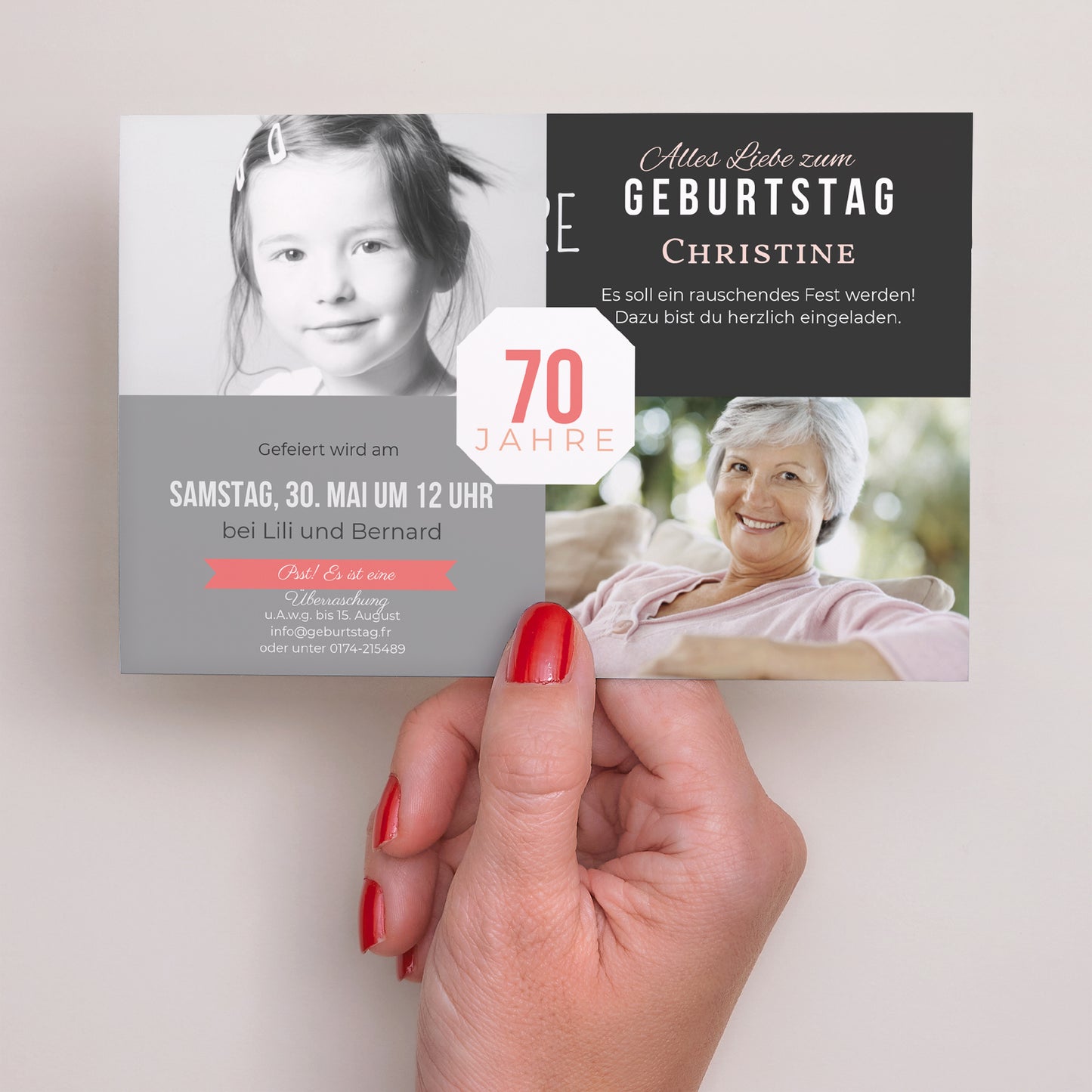 Beilegekarte Geburtstag Erwachsener Landschaft 70. Geburtstag foto N° 3