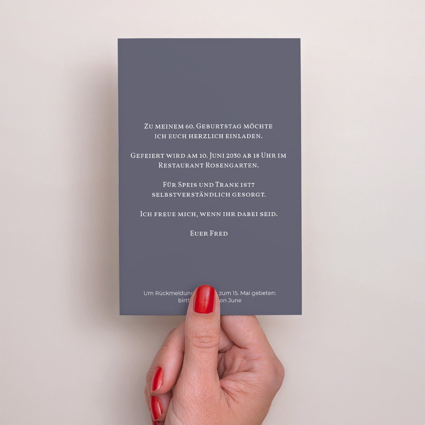 Einladungskarte Geburtstag PortraitPorträt 60 PolaParty foto N° 3