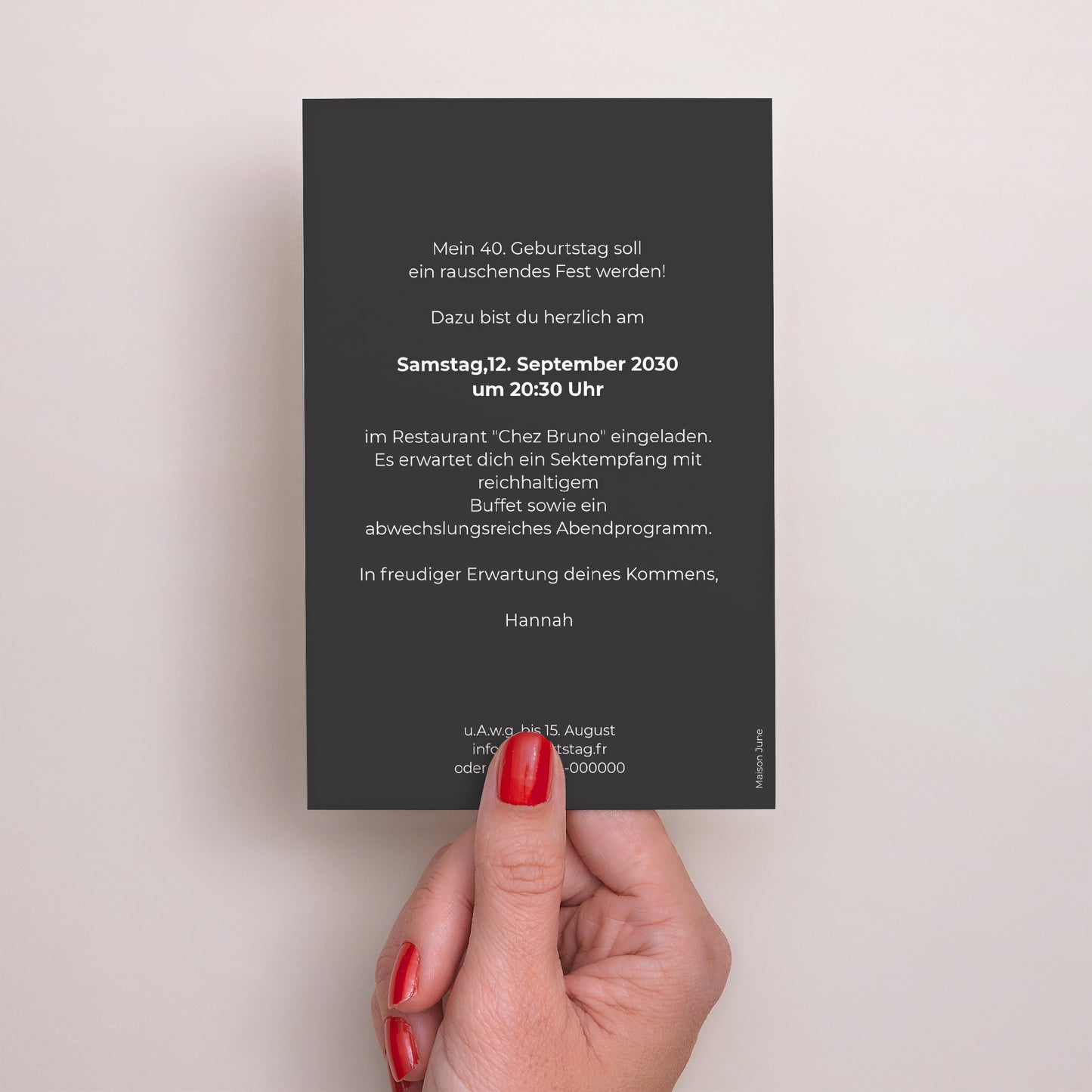 Einladungskarte Geburtstag PortraitPorträt 20 goldene Jahre foto N° 3