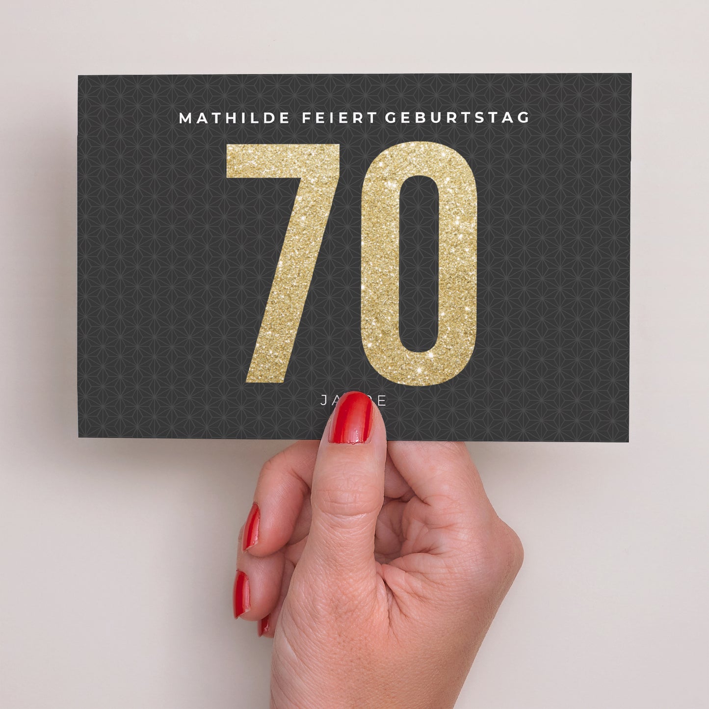Einladungskarte Geburtstag Landschaft 70 Gold foto N° 3