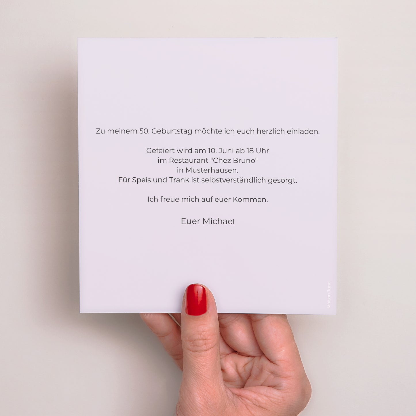 Einladungskarte Geburtstag Quadrat Laurier 60 foto N° 3