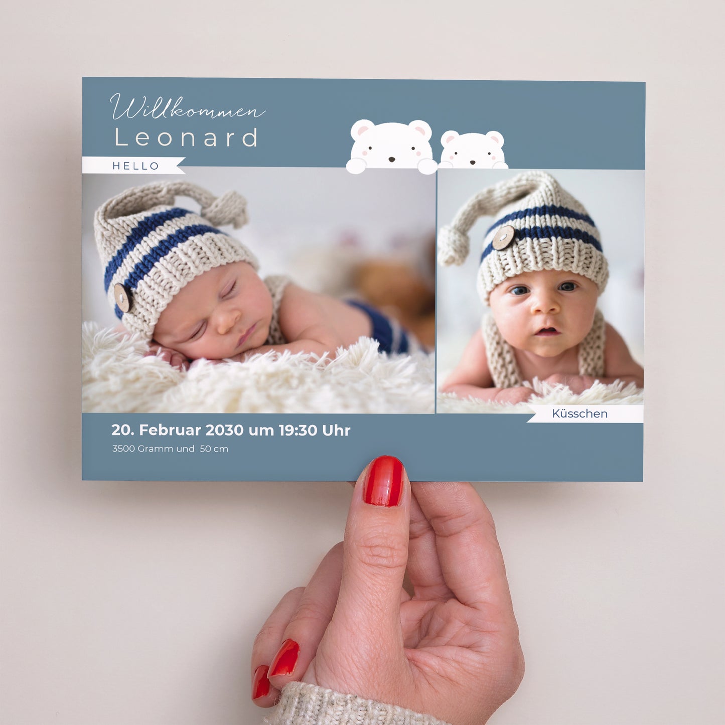 Geburtskarte Landschaft Teddybär Zärtlichkeit foto N° 3