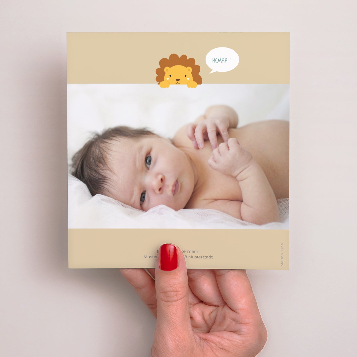 Geburtskarte Quadrat Der König des Dschungels foto N° 3